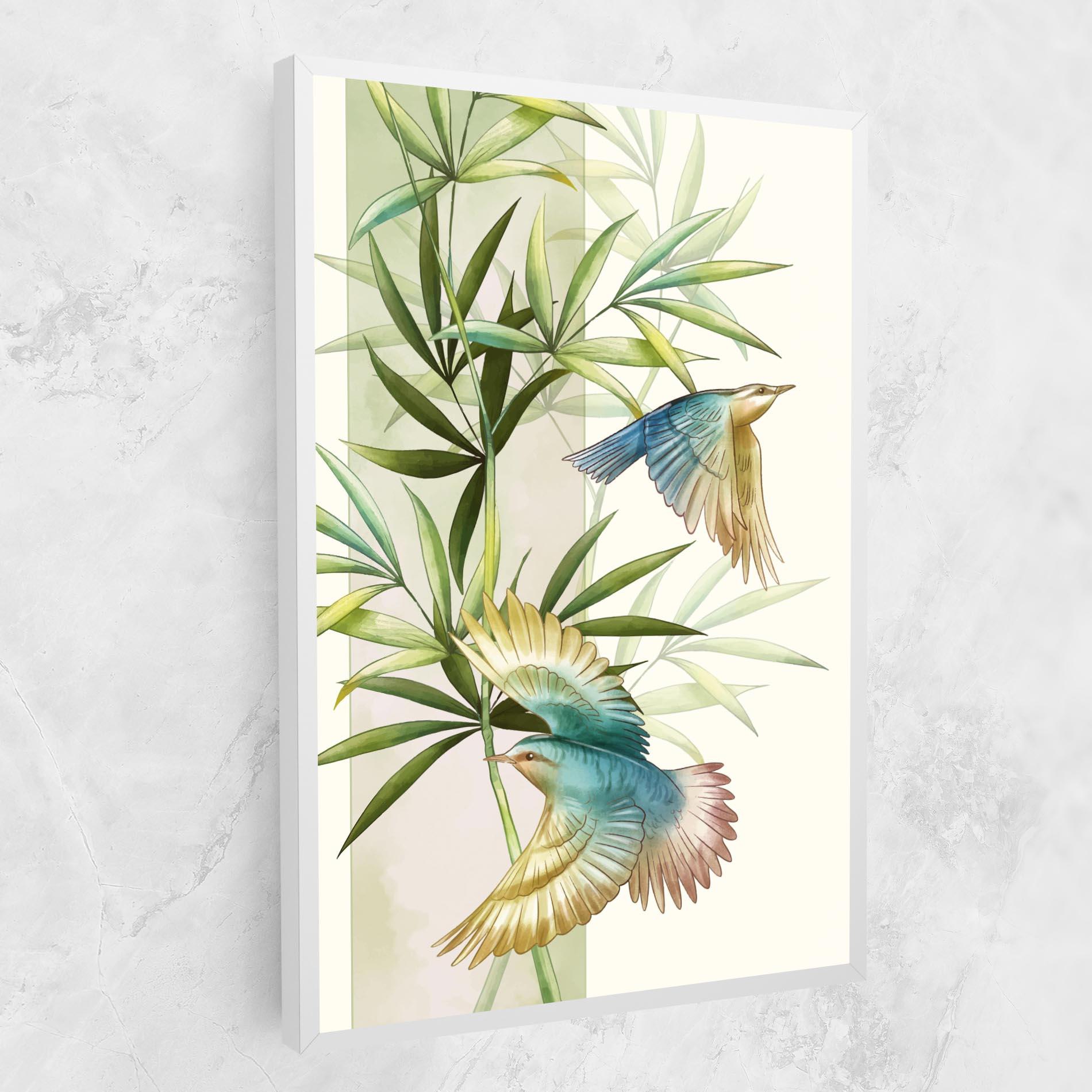 Leinwandbild Asiatic Blue Birds mockup 1