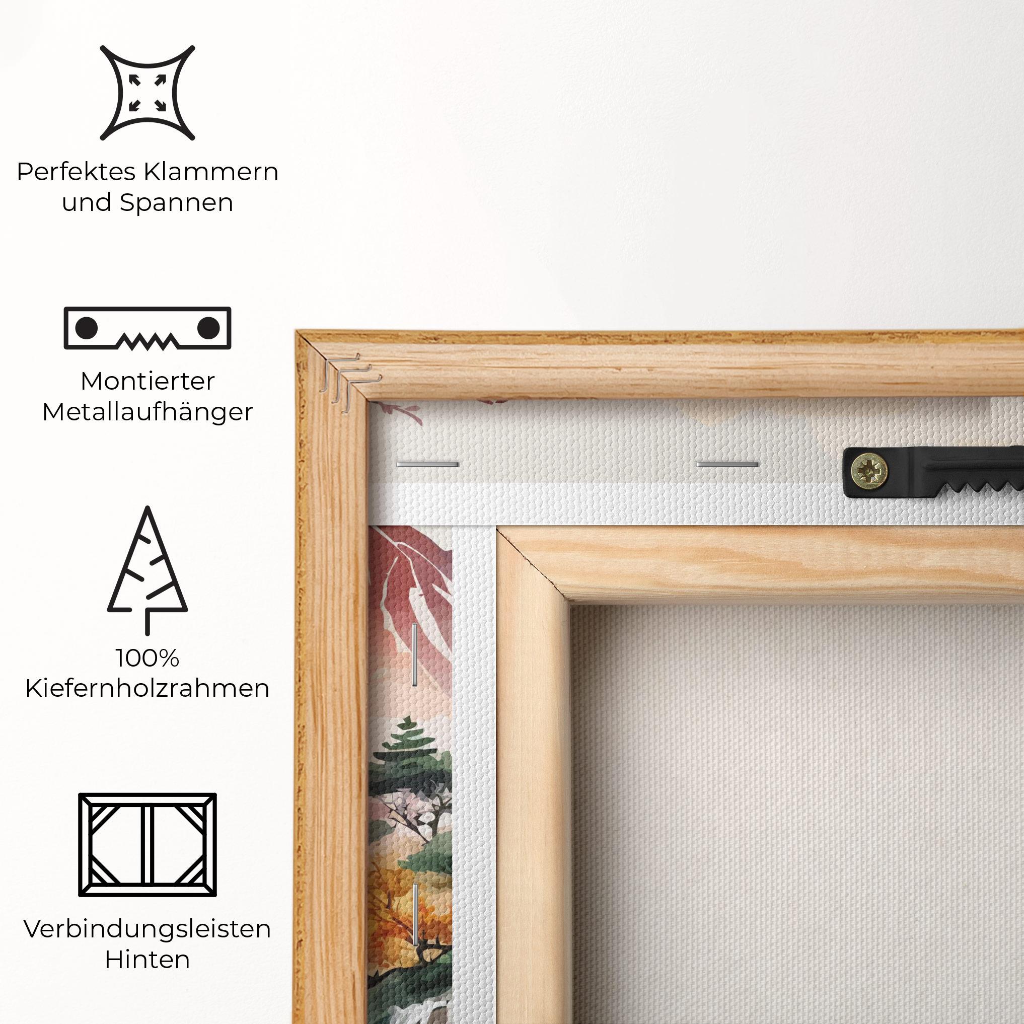 Leinwandbild Asian Orange Sunset mockup 5