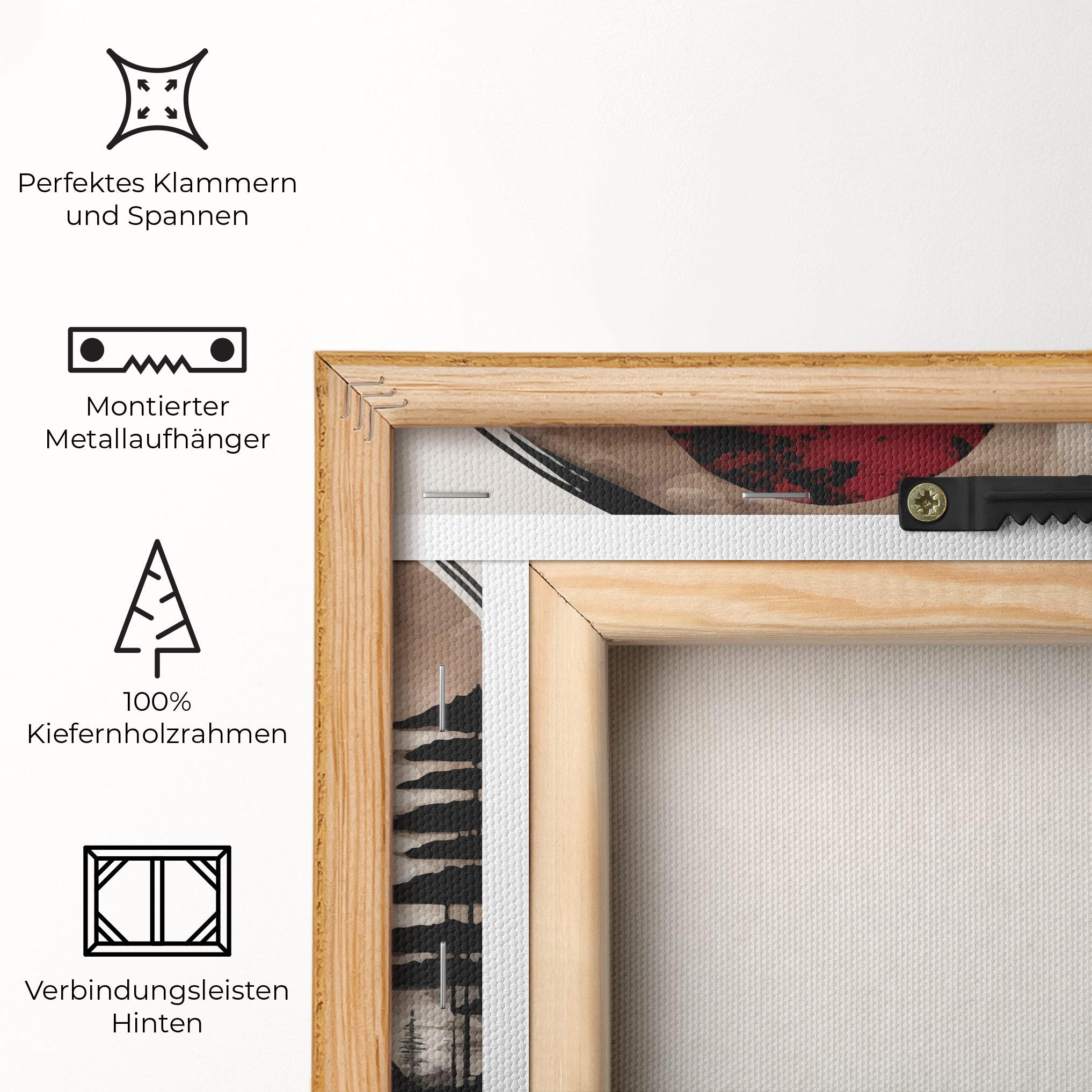 Leinwandbild Asian Red Moon mockup 5