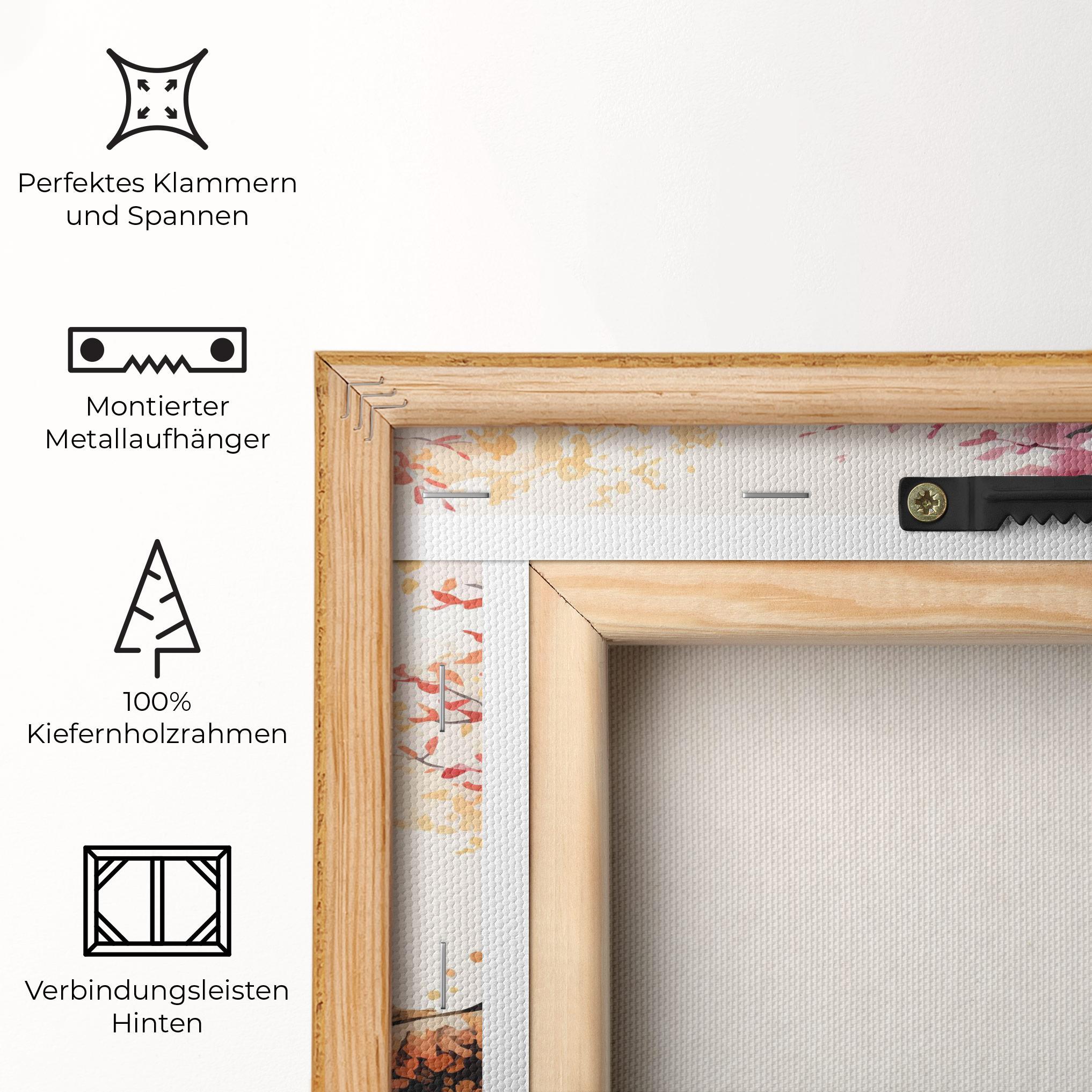 Leinwandbild Asiatic Flower Fish mockup 5