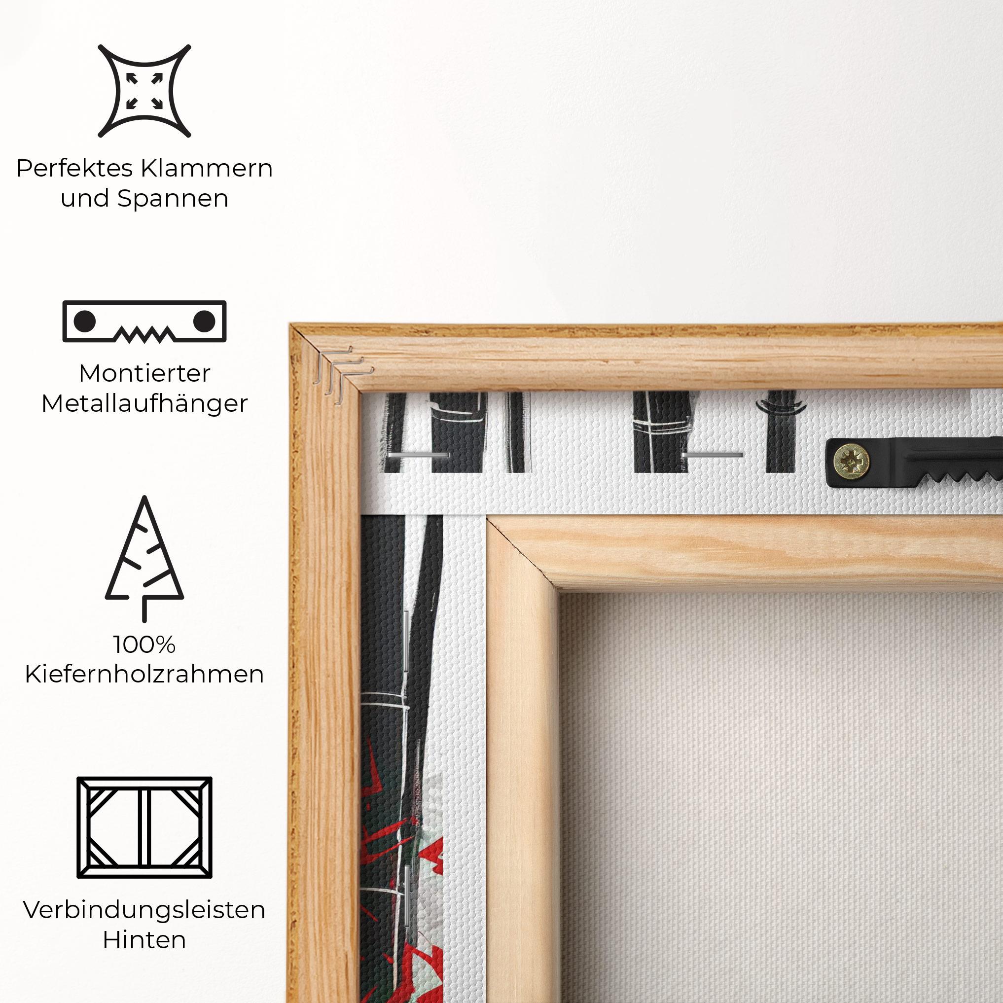 Leinwandbild Chinese Red Leafs mockup 5