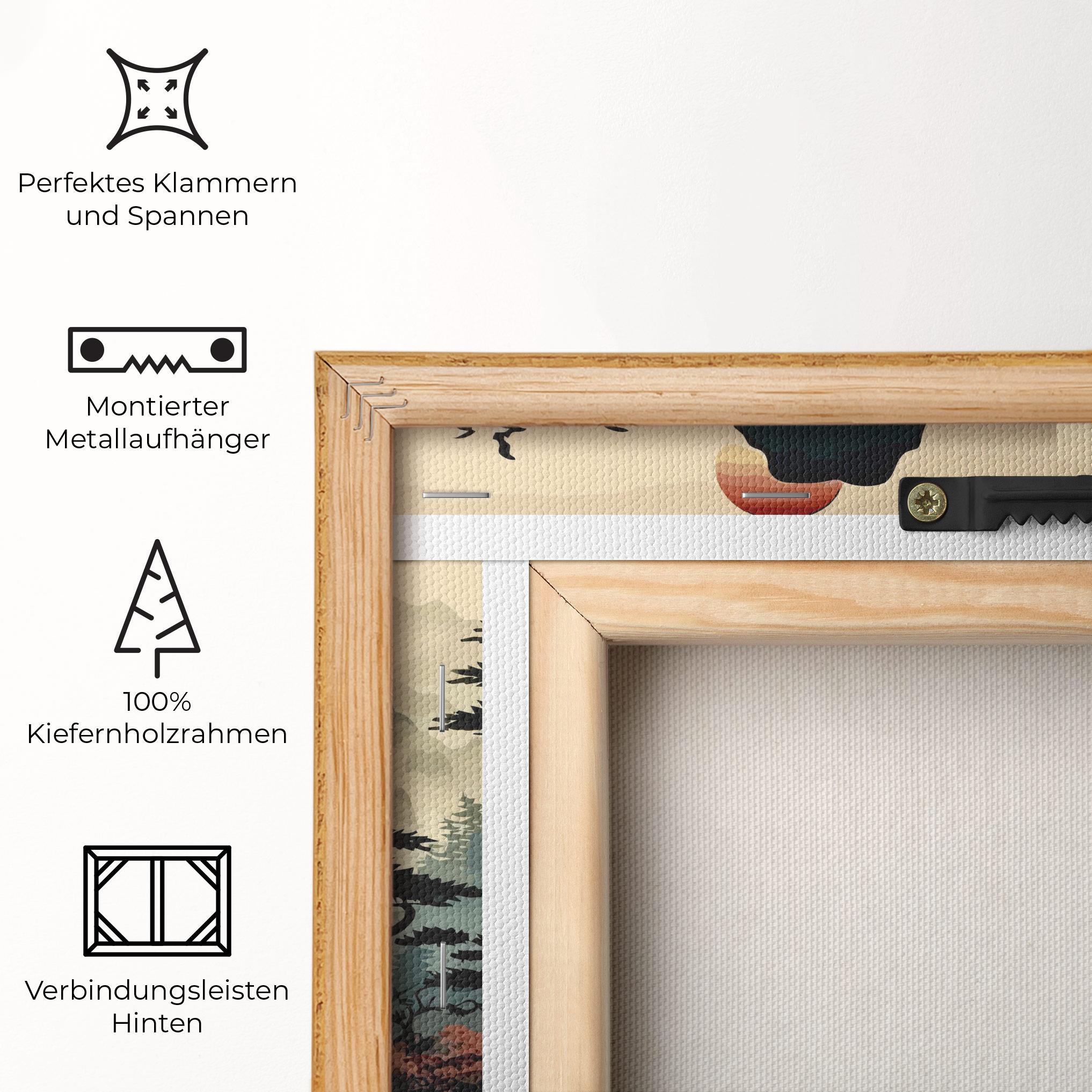 Leinwandbild Cream Chinese Mountain mockup 5