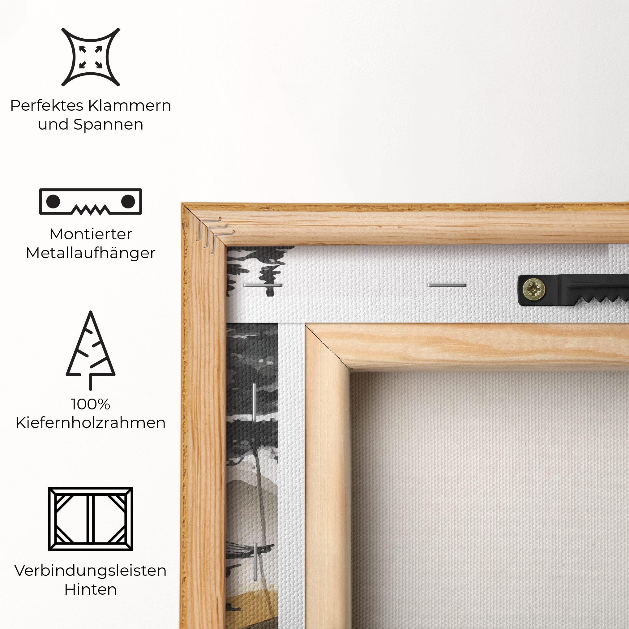 Leinwandbild Gold Japanese Temple mockup 5