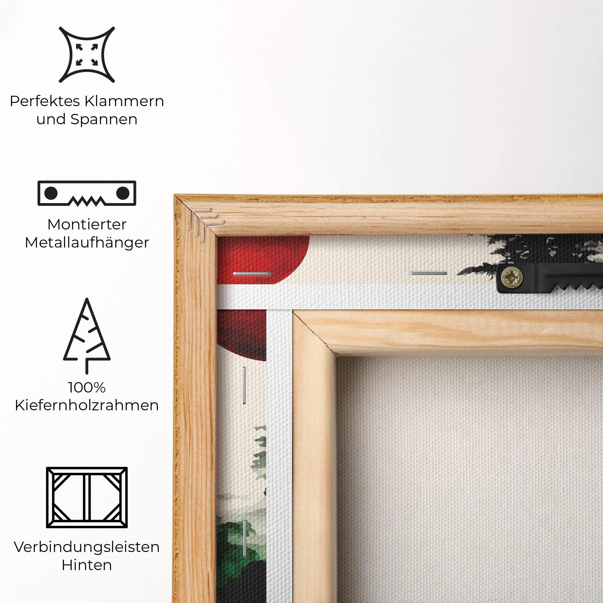 Leinwandbild Green Red Tree Art mockup 5