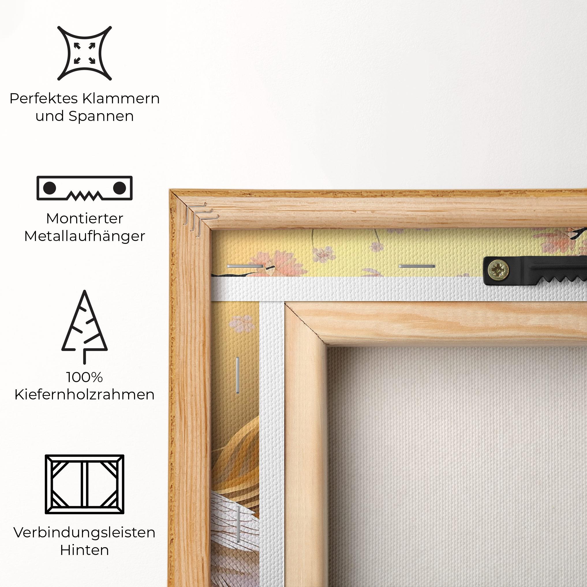 Leinwandbild Pink Chinese Flowers mockup 5