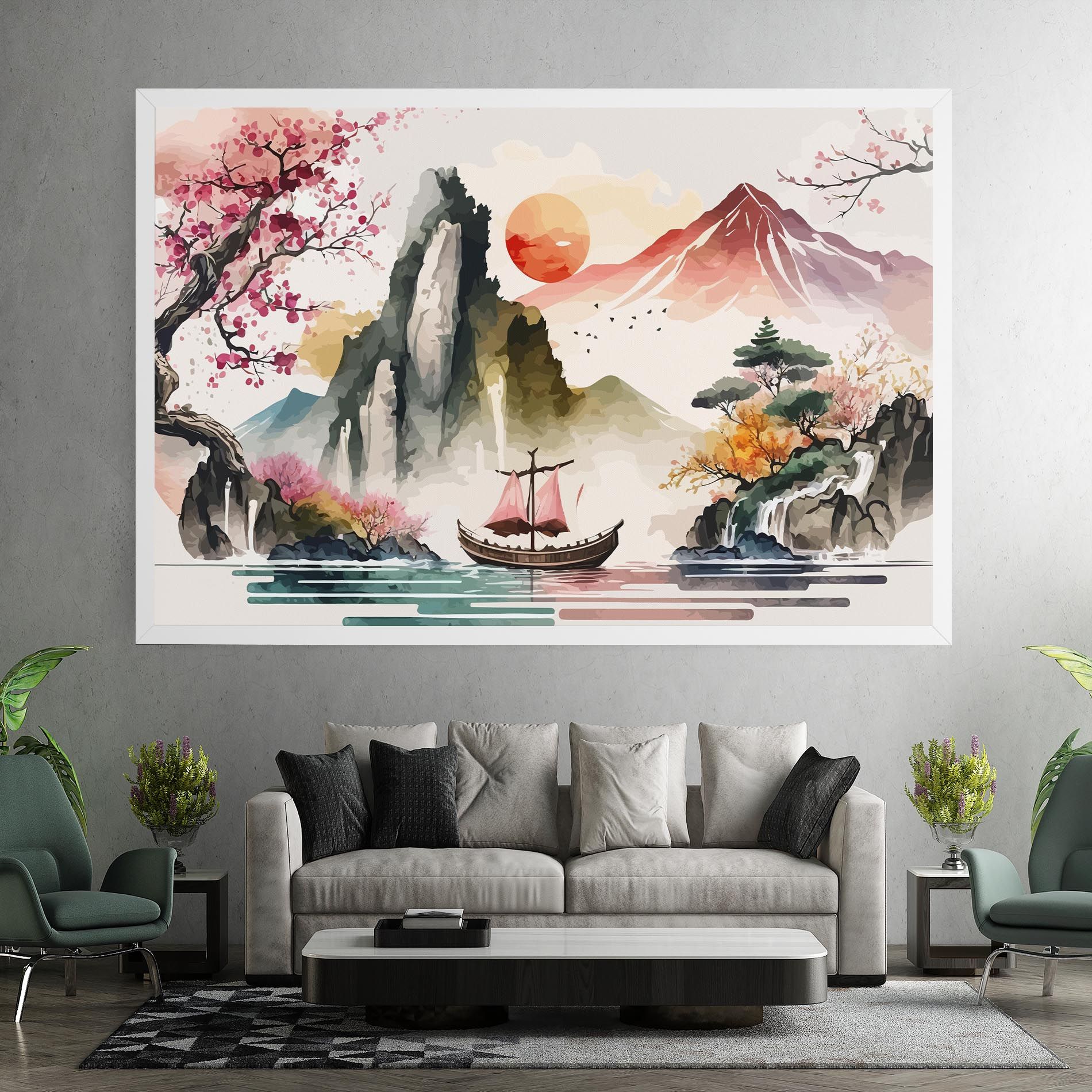 Asian Orange Sunset mockup 7