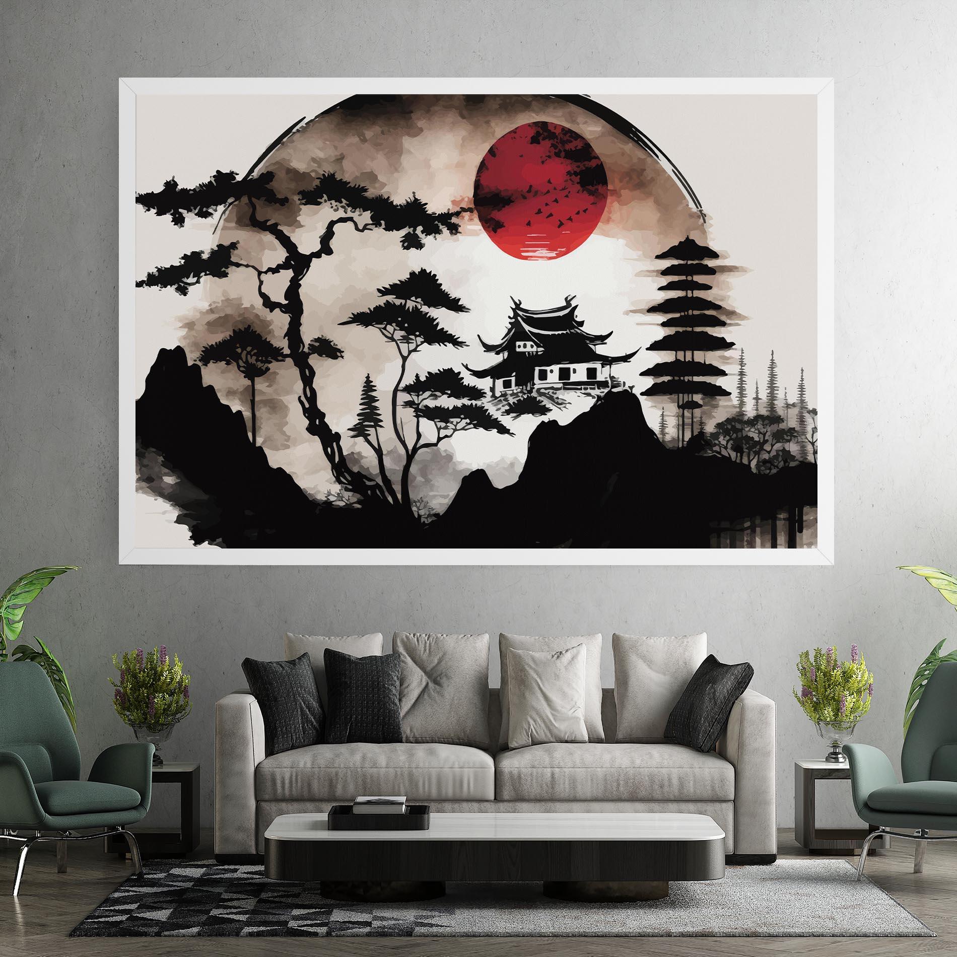 Leinwandbild Asian Red Moon mockup 7