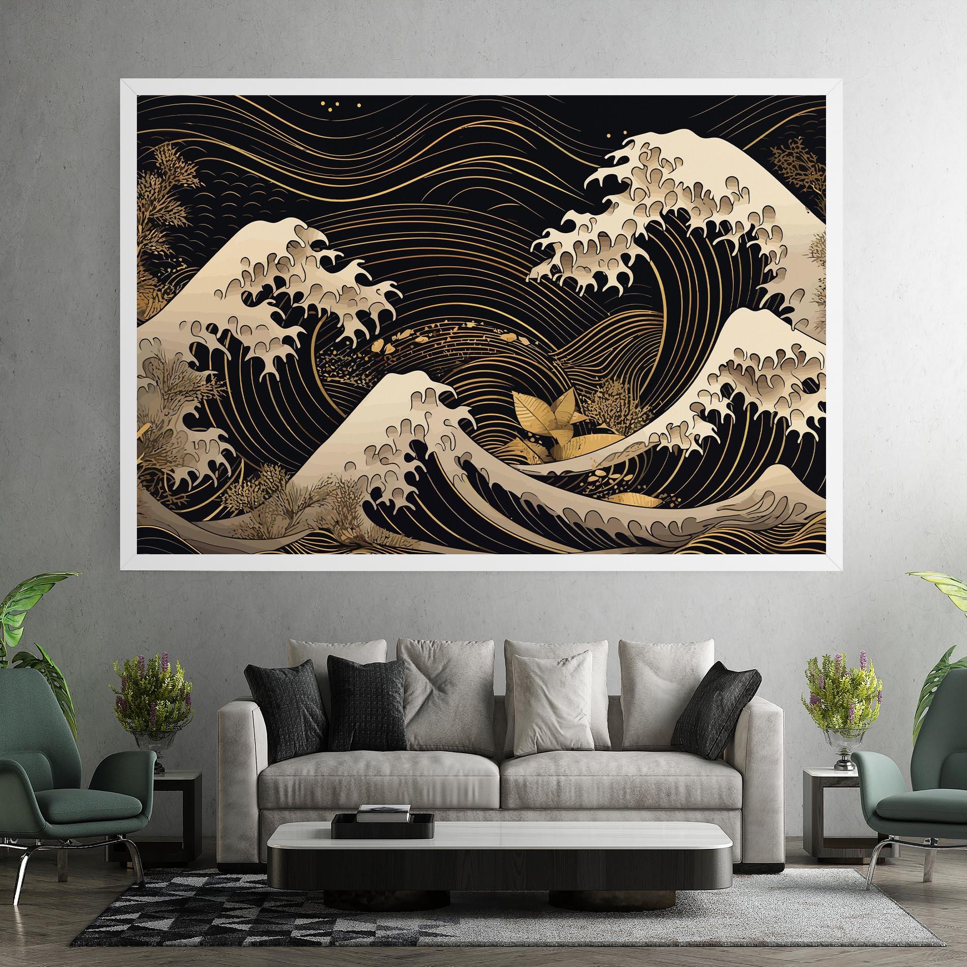 Leinwandbild Asiatic Gold Wave mockup 7