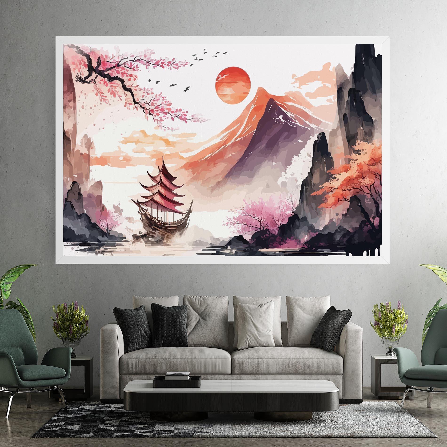 Leinwandbild Asiatic Purple Mountain mockup 7