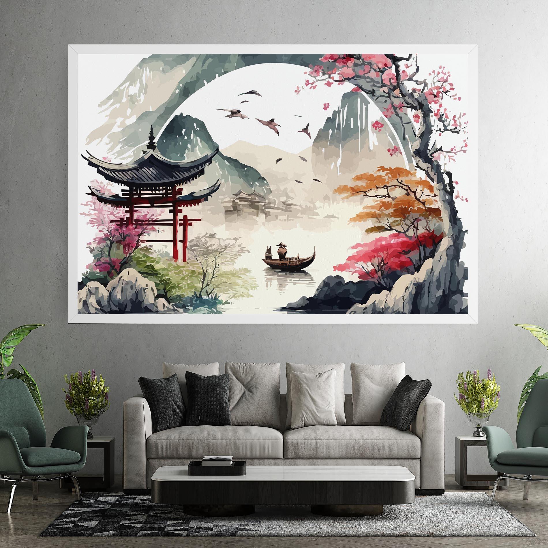 Leinwandbild Beautiful Asiatic View mockup 7