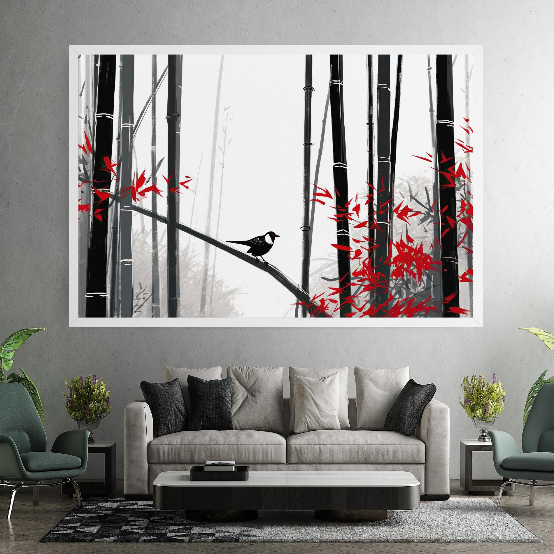 Leinwandbild Chinese Red Leafs mockup 7