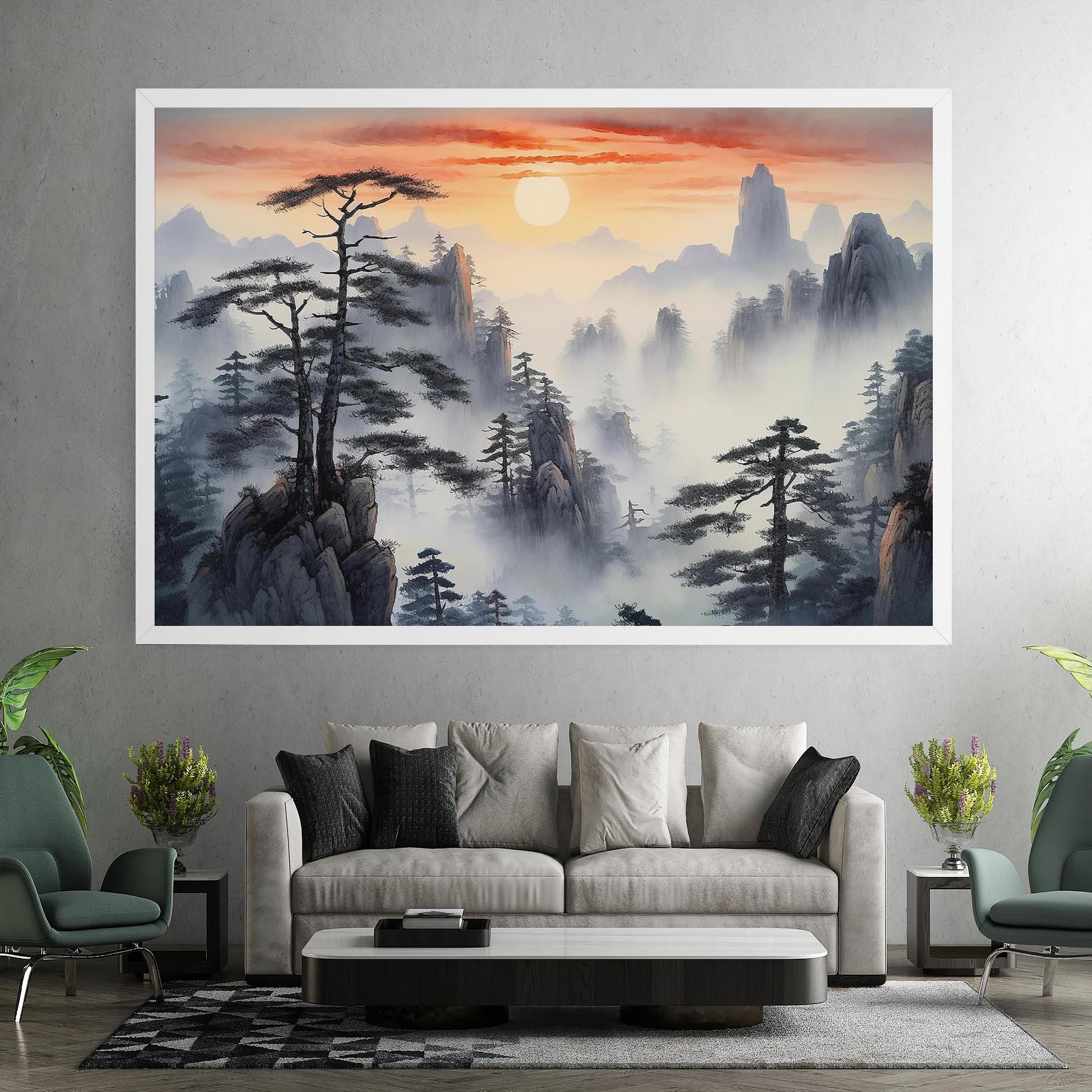 Leinwandbild Fog Trees mockup 7