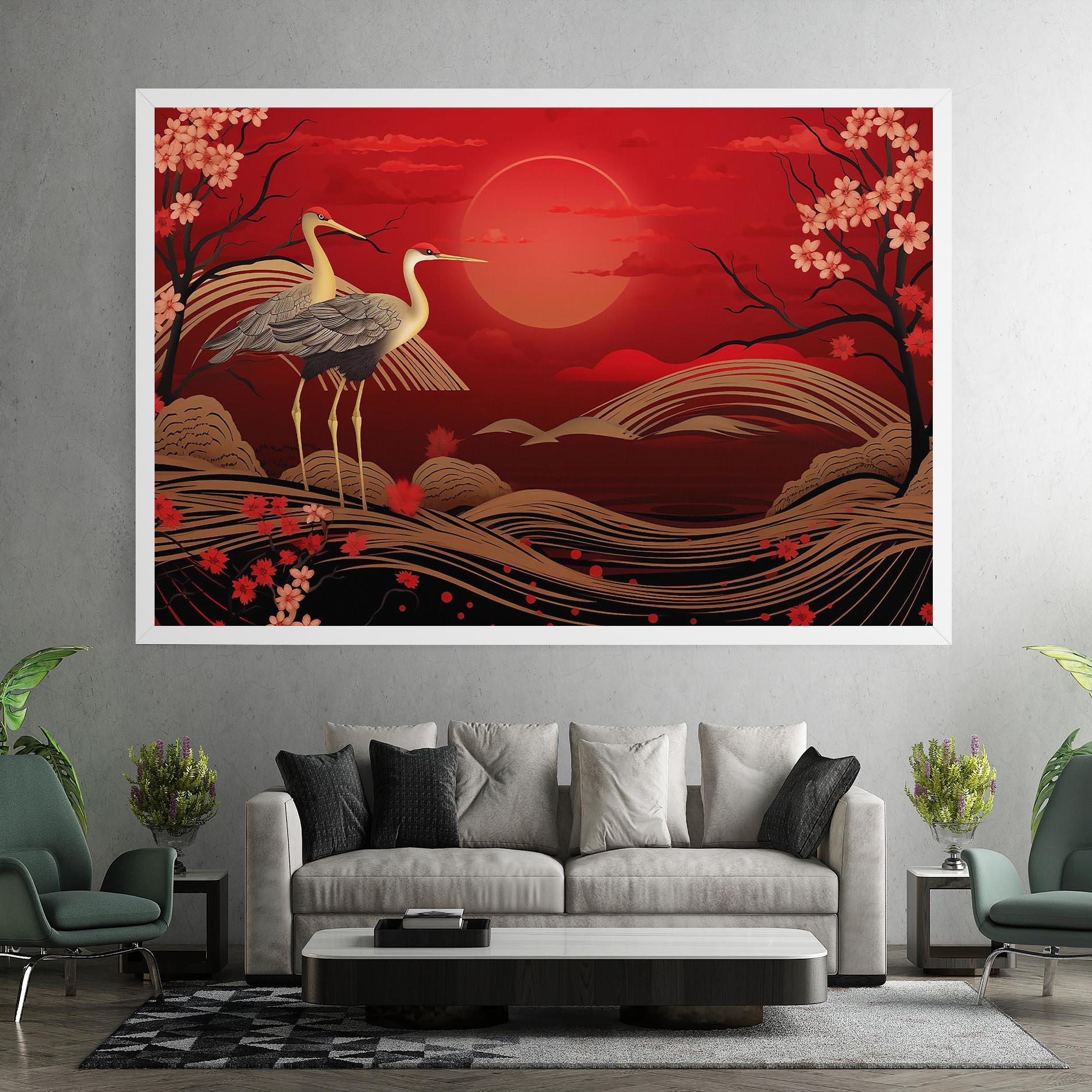 Leinwandbild Gold Landscape Painting mockup 7