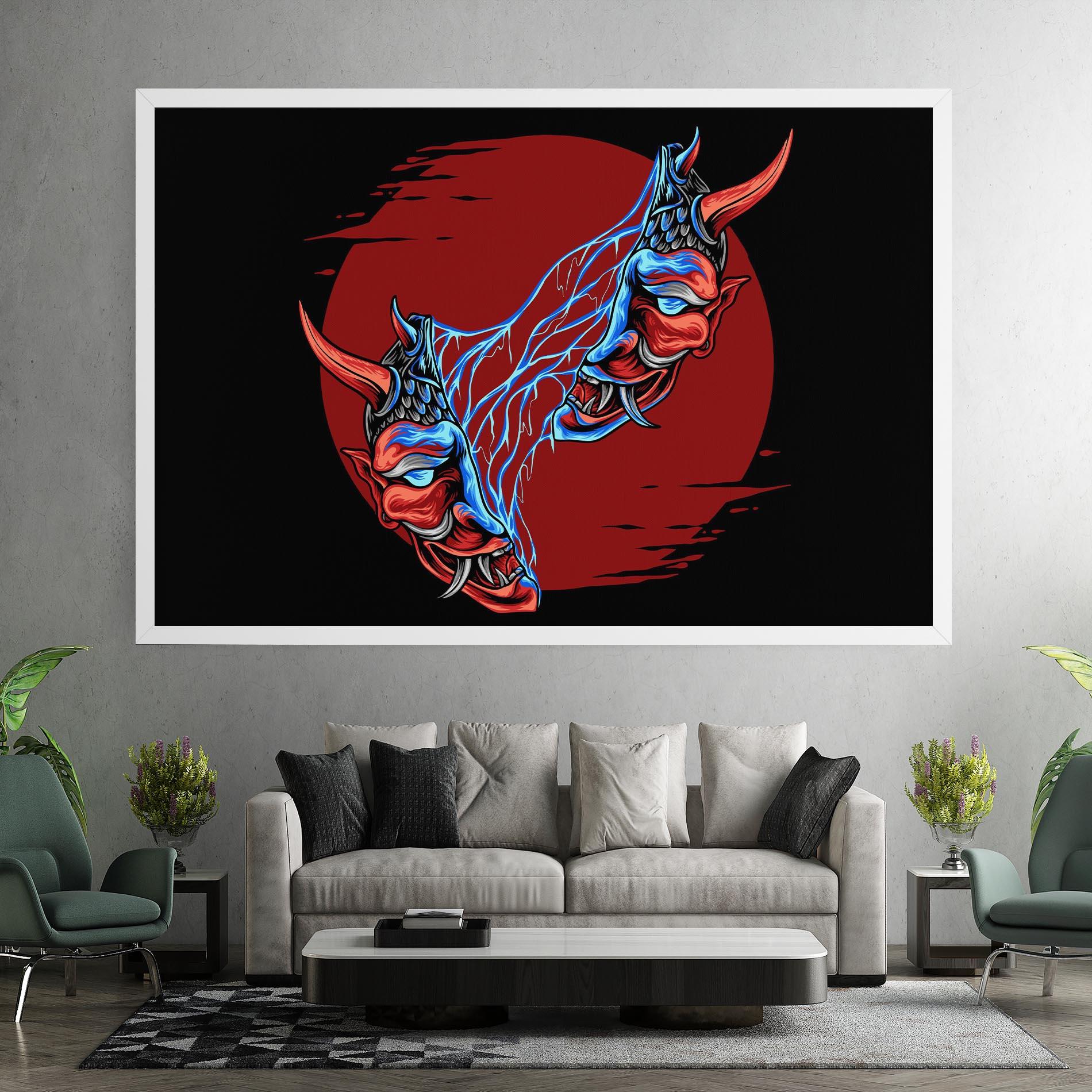 Leinwandbild Japanese Mask mockup 7