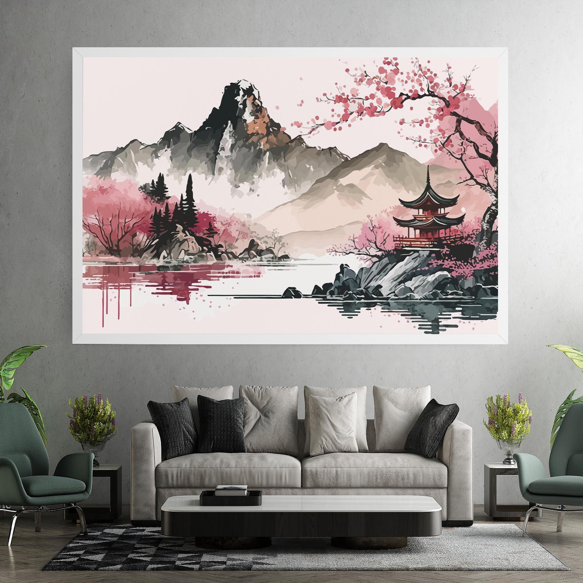 Leinwandbild Pink Asian View mockup 7