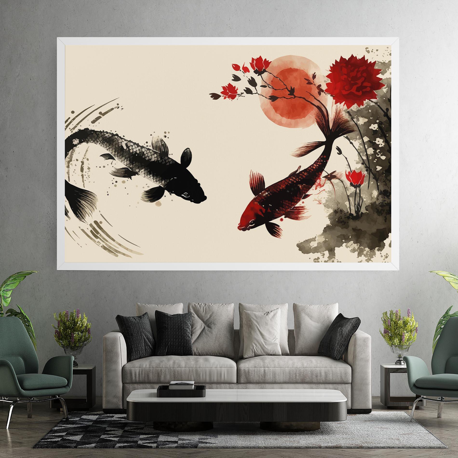 Leinwandbild Sunset Red Flower mockup 7