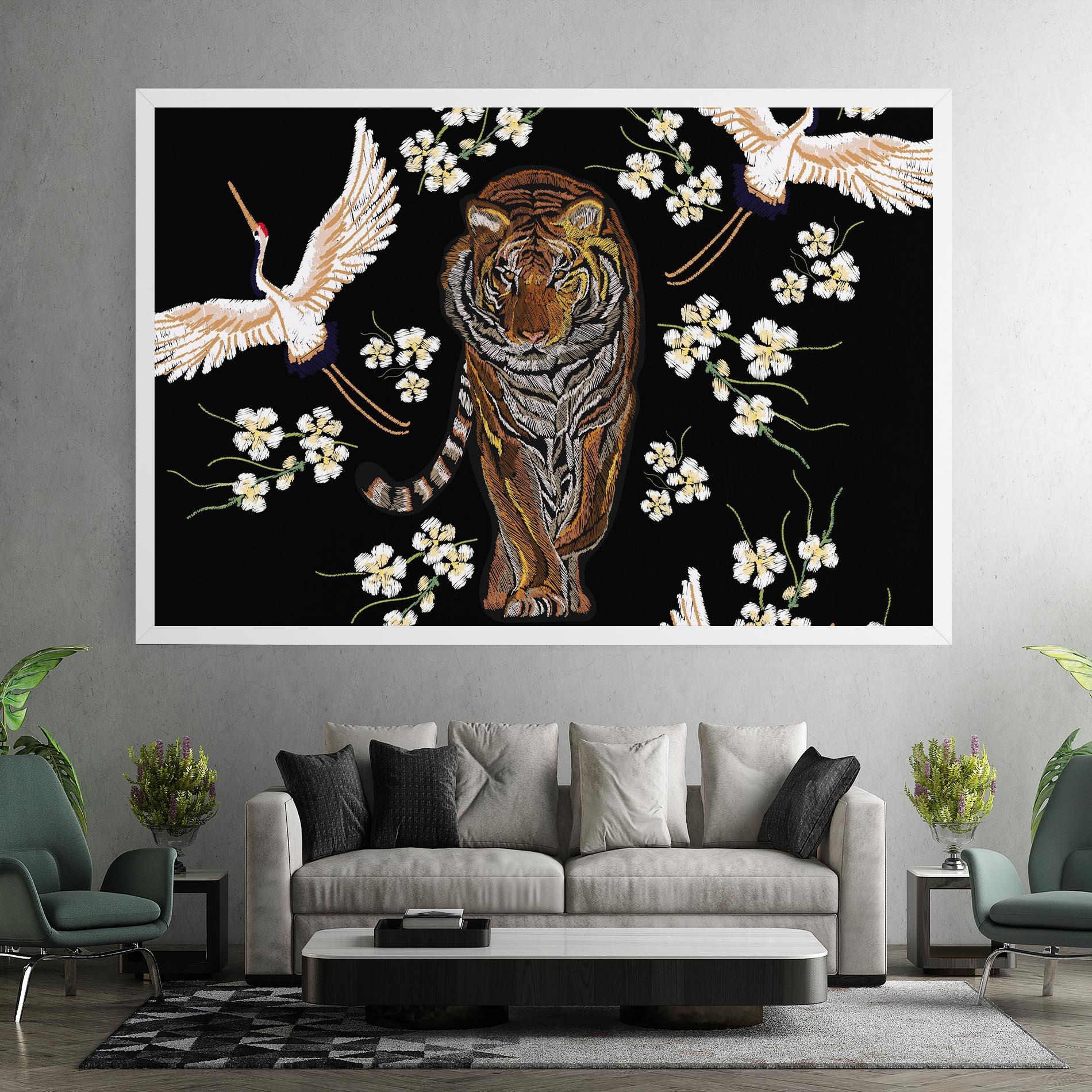 Leinwandbild Tiger Birds Art mockup 7