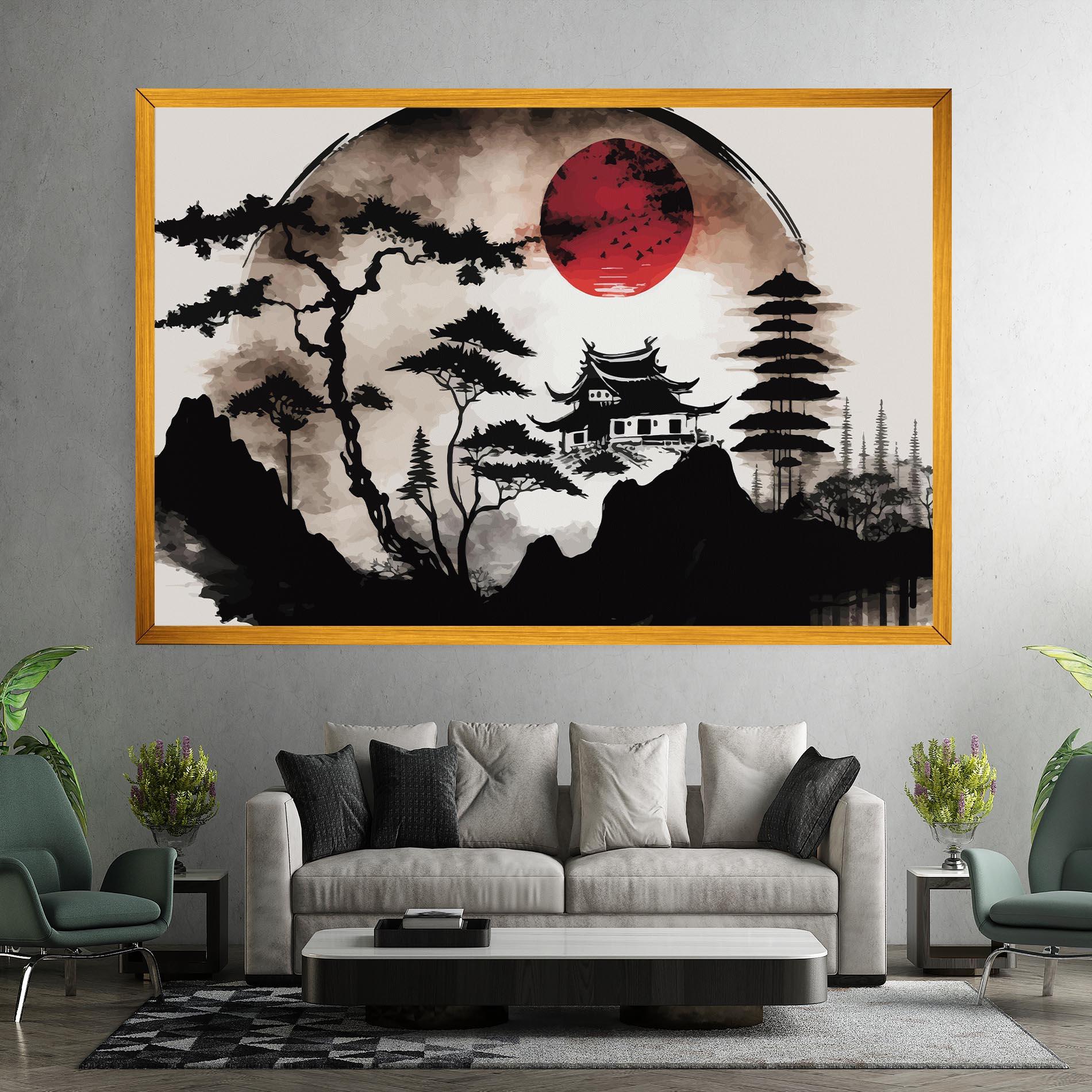 Leinwandbild Asian Red Moon mockup 7