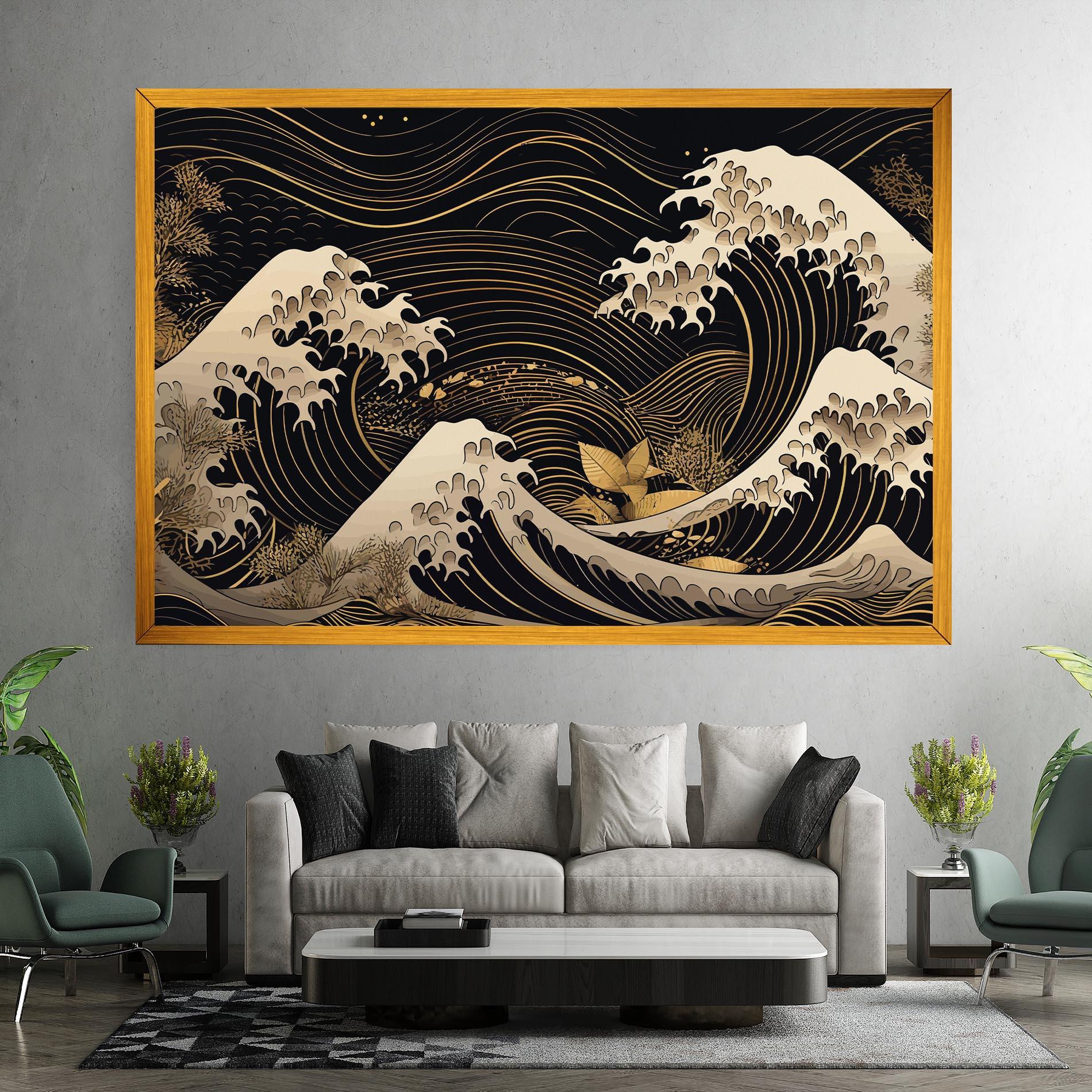 Leinwandbild Asiatic Gold Wave mockup 7