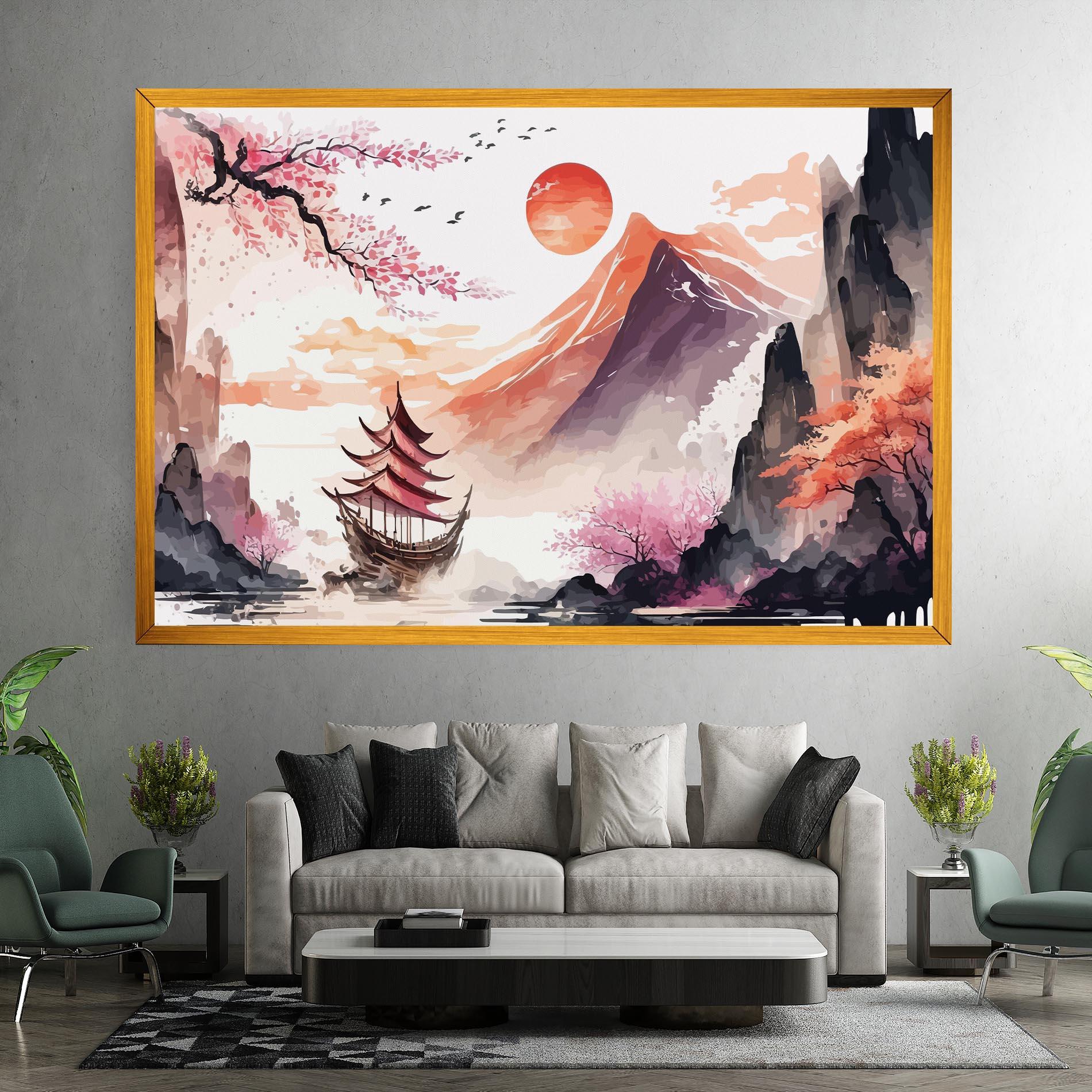 Leinwandbild Asiatic Purple Mountain mockup 7