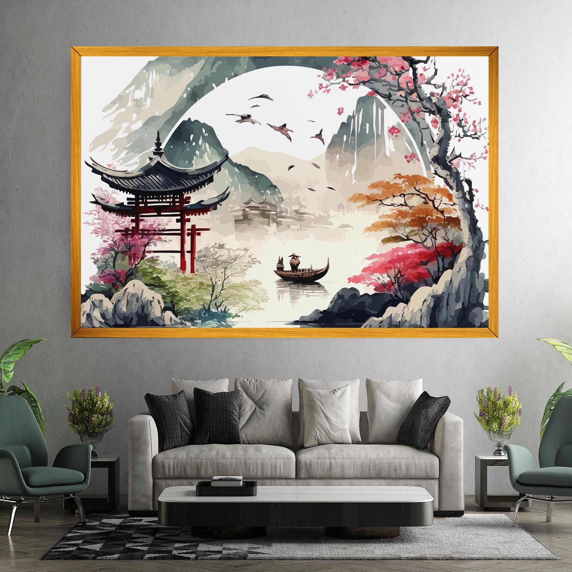 Leinwandbild Beautiful Asiatic View mockup 7