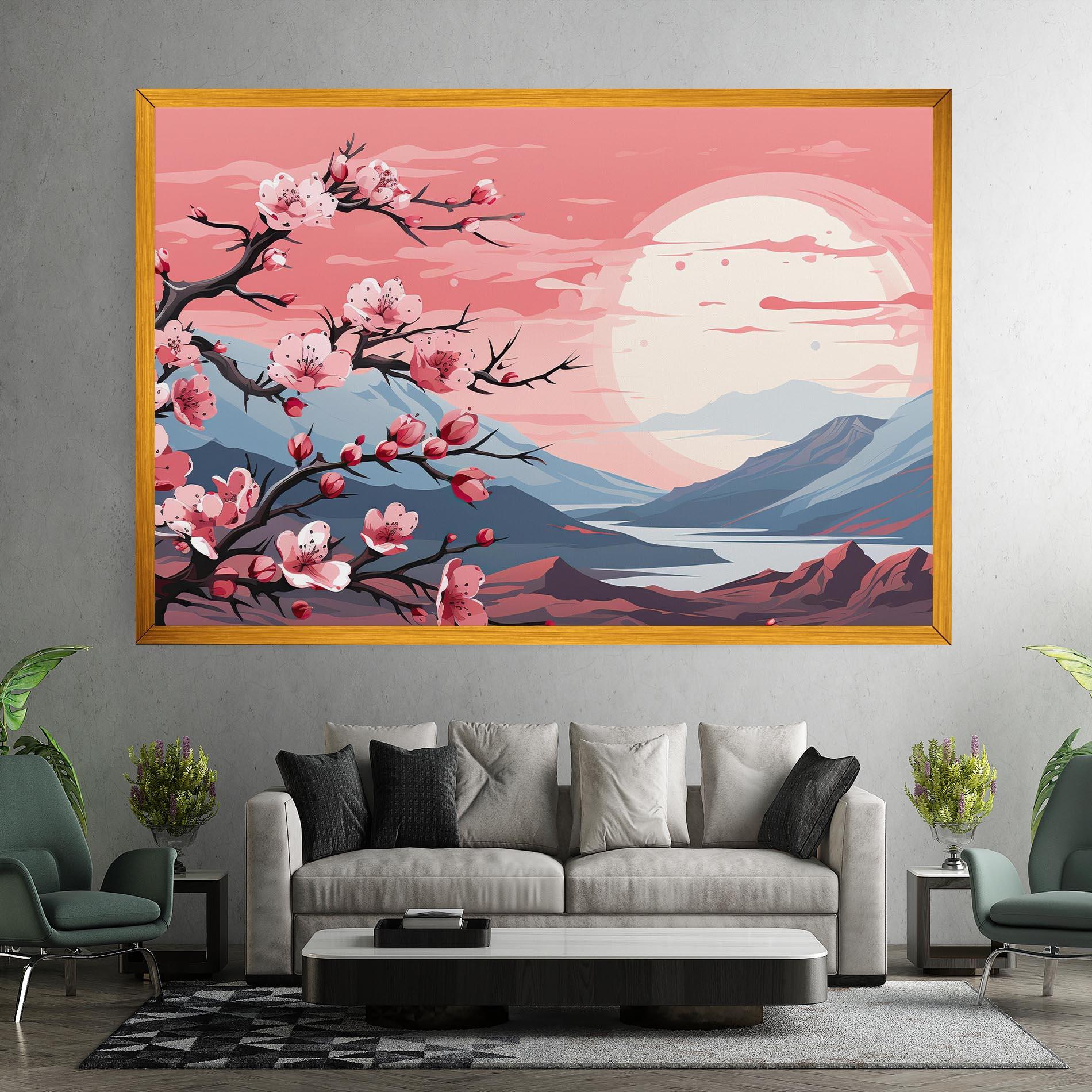 Leinwandbild Chinese Cherry Blossoms mockup 7