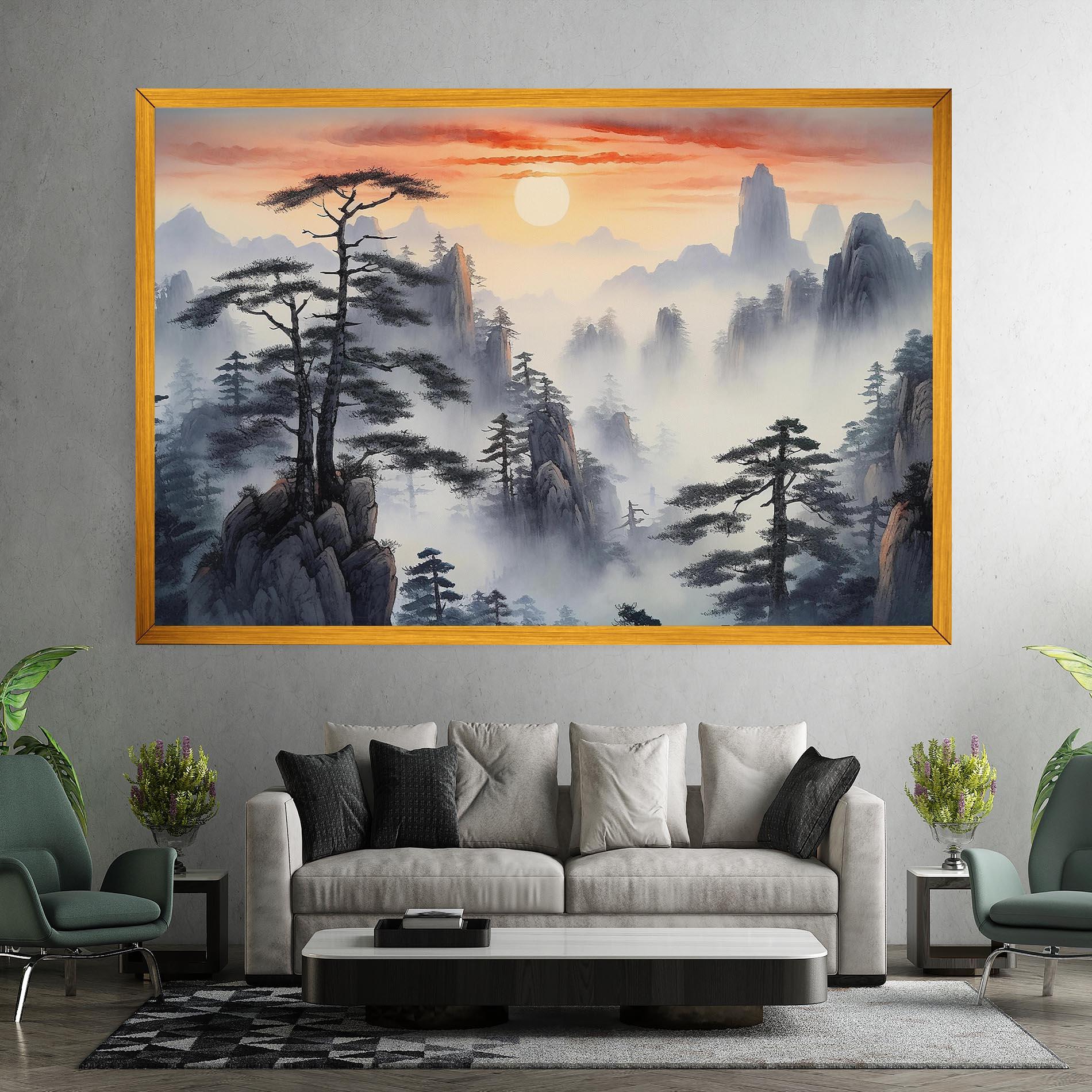 Leinwandbild Fog Trees mockup 7