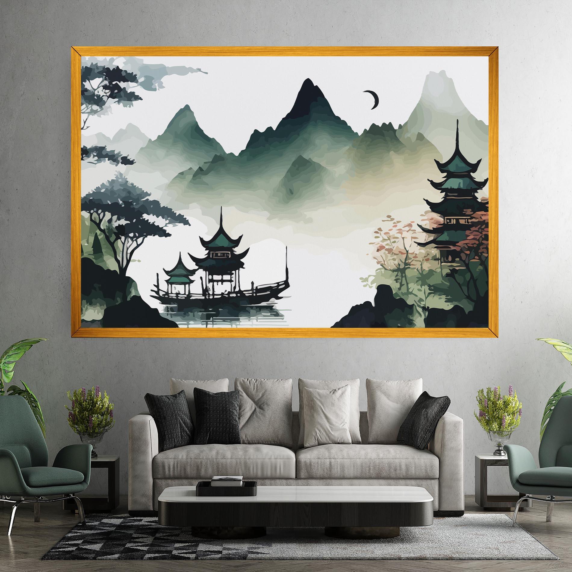 Leinwandbild Green Mountain Moon mockup 7