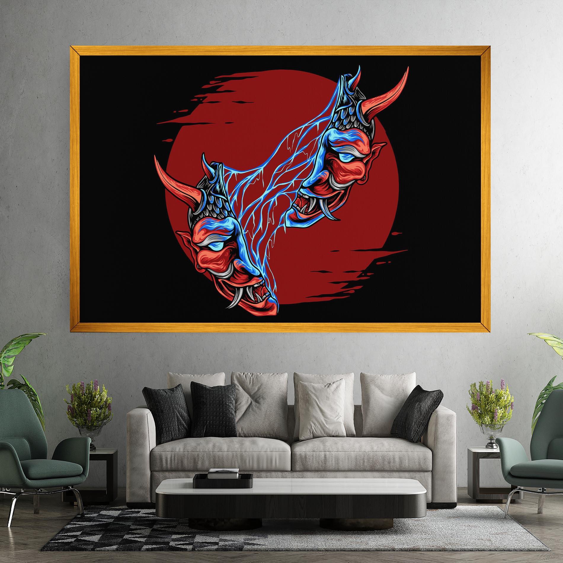 Leinwandbild Japanese Mask mockup 7