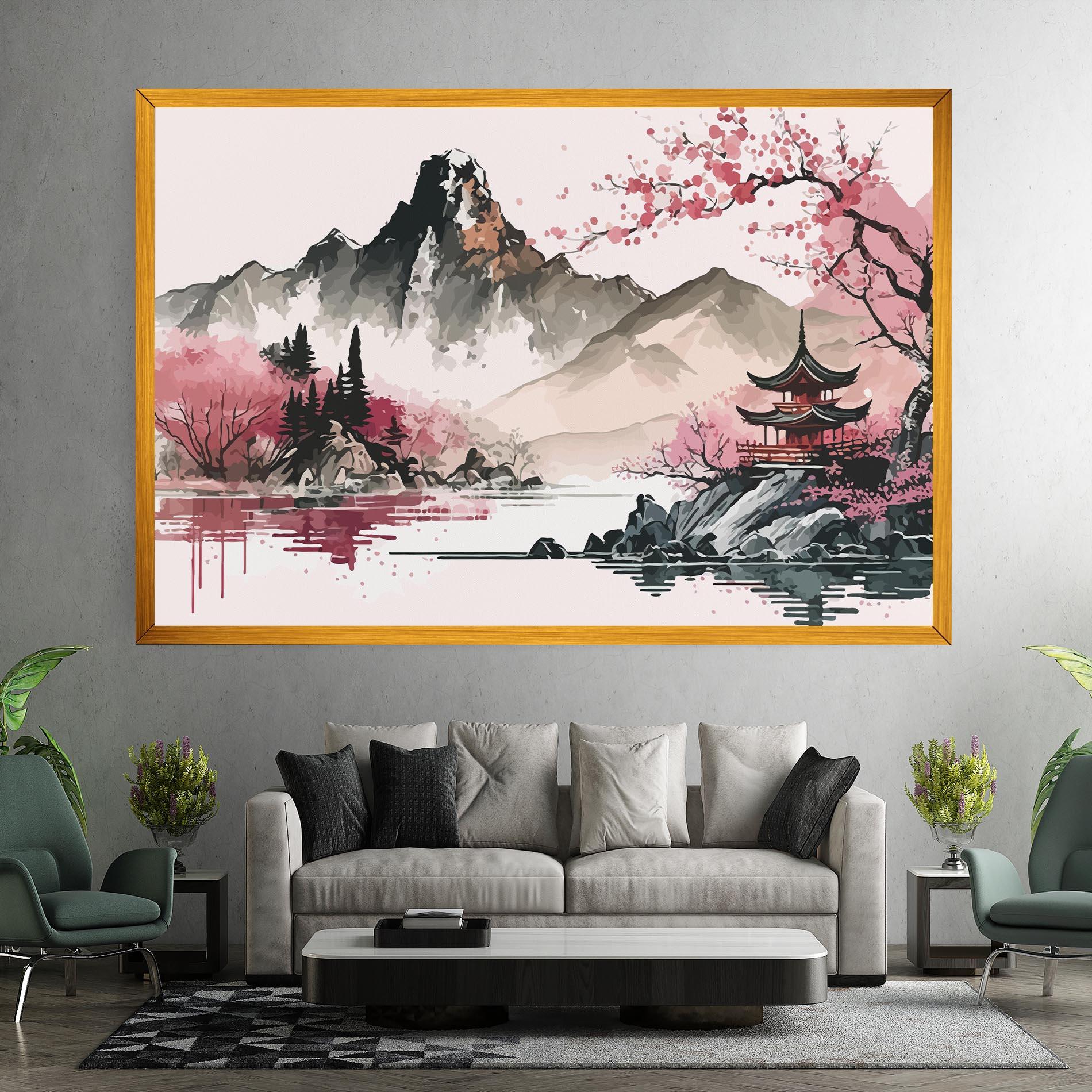 Leinwandbild Pink Asian View mockup 7