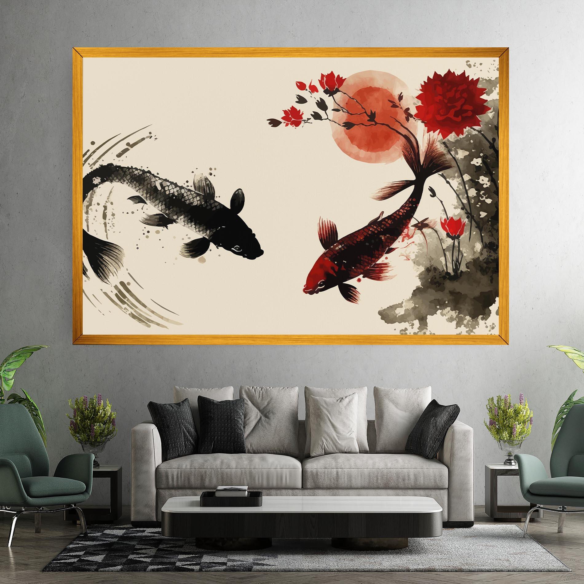 Leinwandbild Sunset Red Flower mockup 7