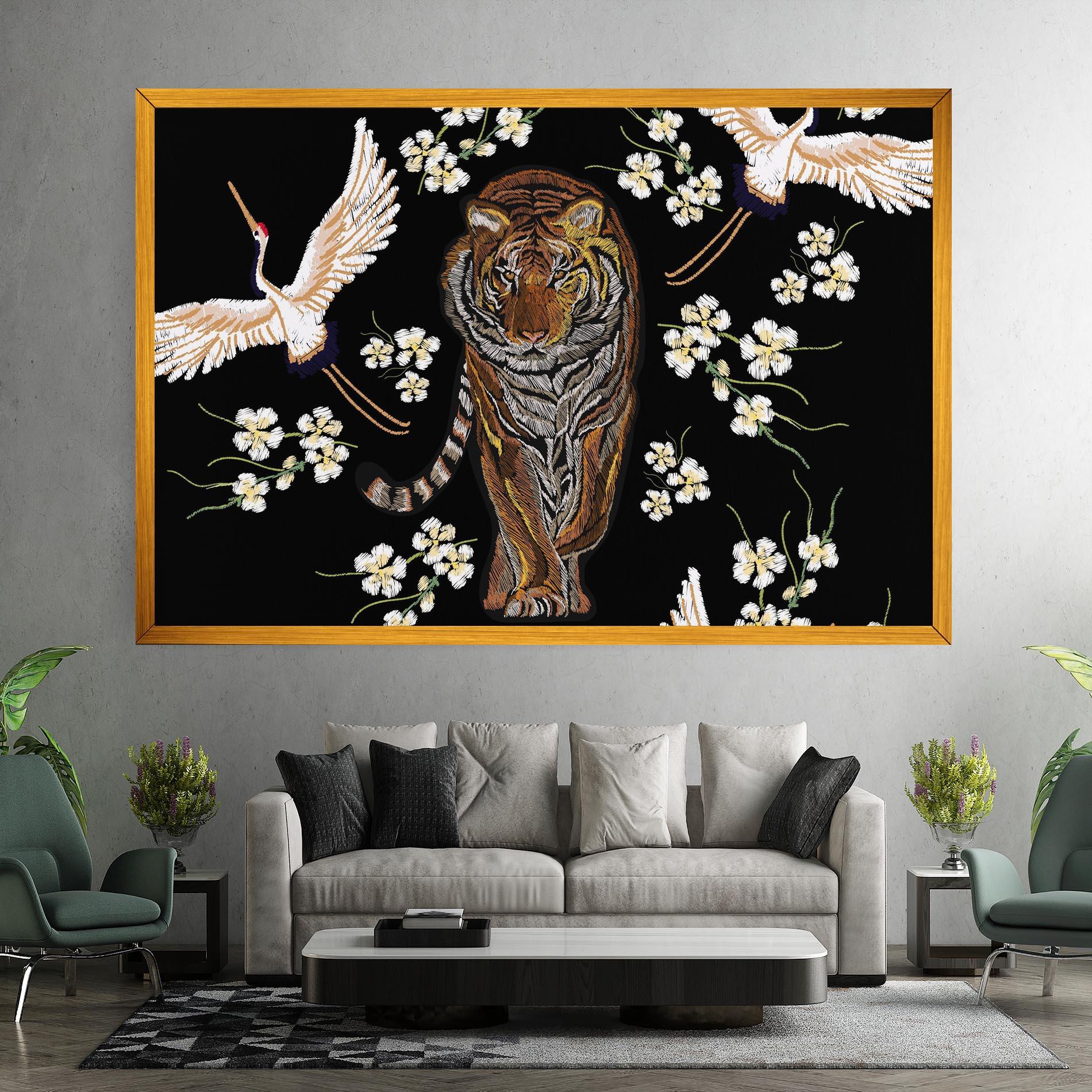 Leinwandbild Tiger Birds Art mockup 7