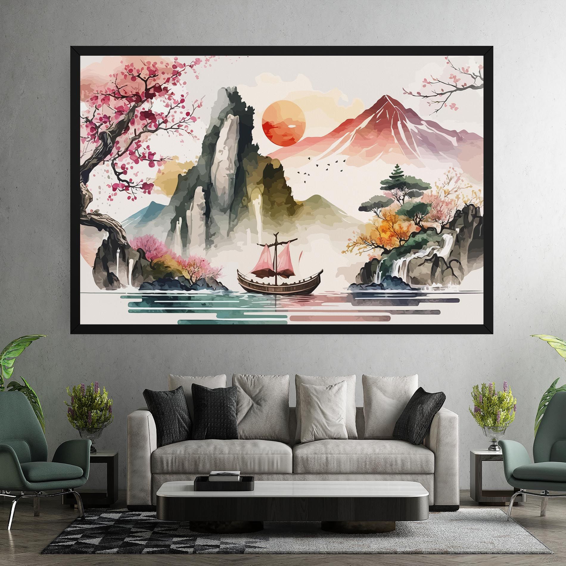 Asian Orange Sunset mockup 7
