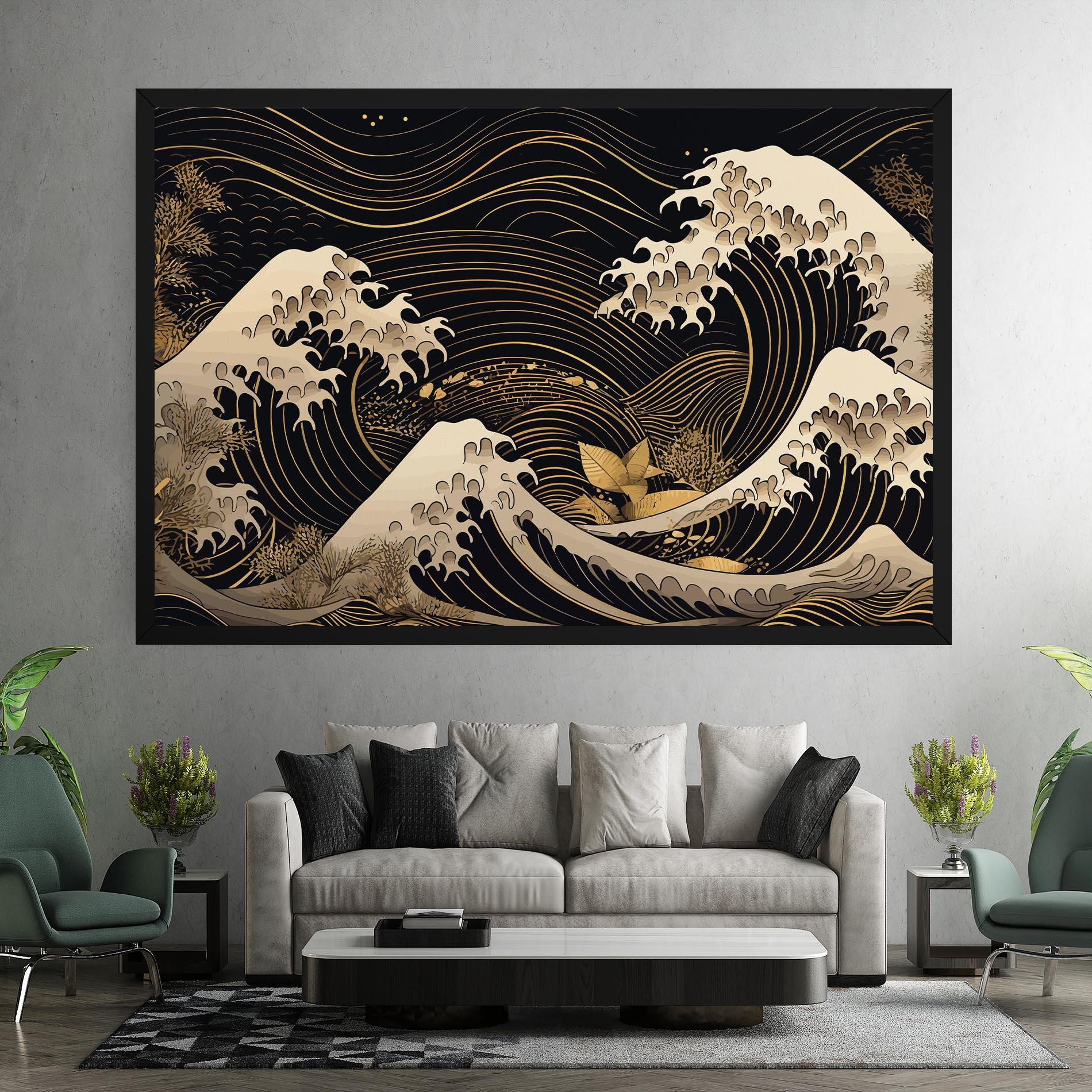 Leinwandbild Asiatic Gold Wave mockup 7