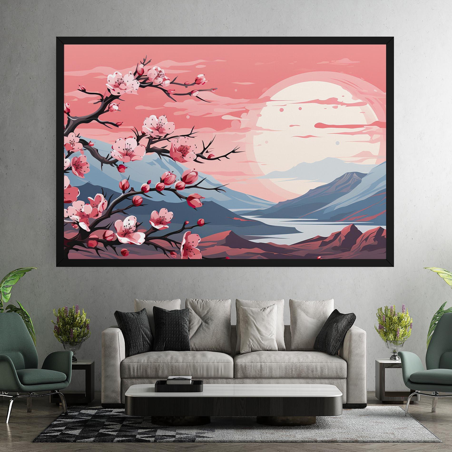 Leinwandbild Chinese Cherry Blossoms mockup 7