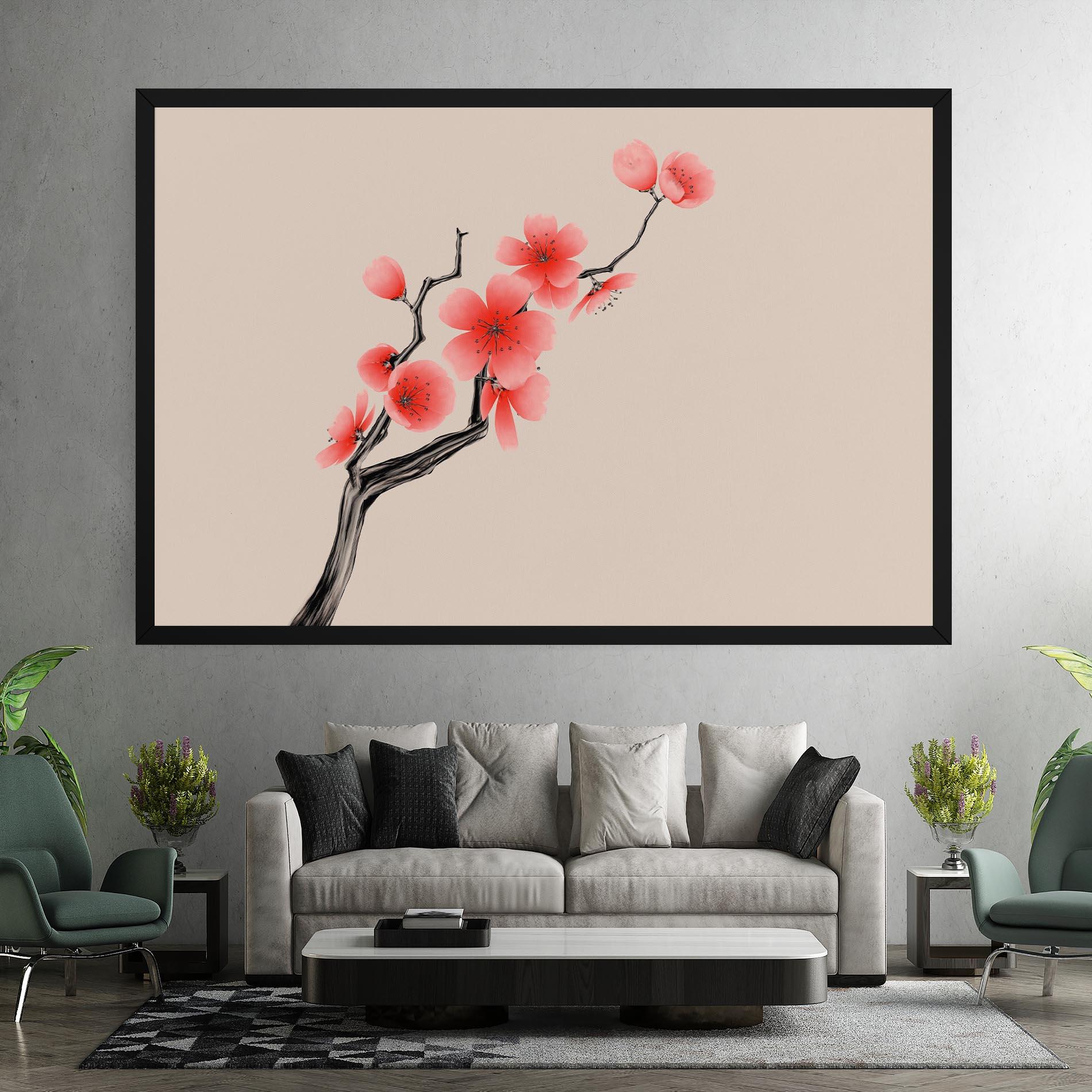 Leinwandbild Chinese Plum Blossom mockup 7