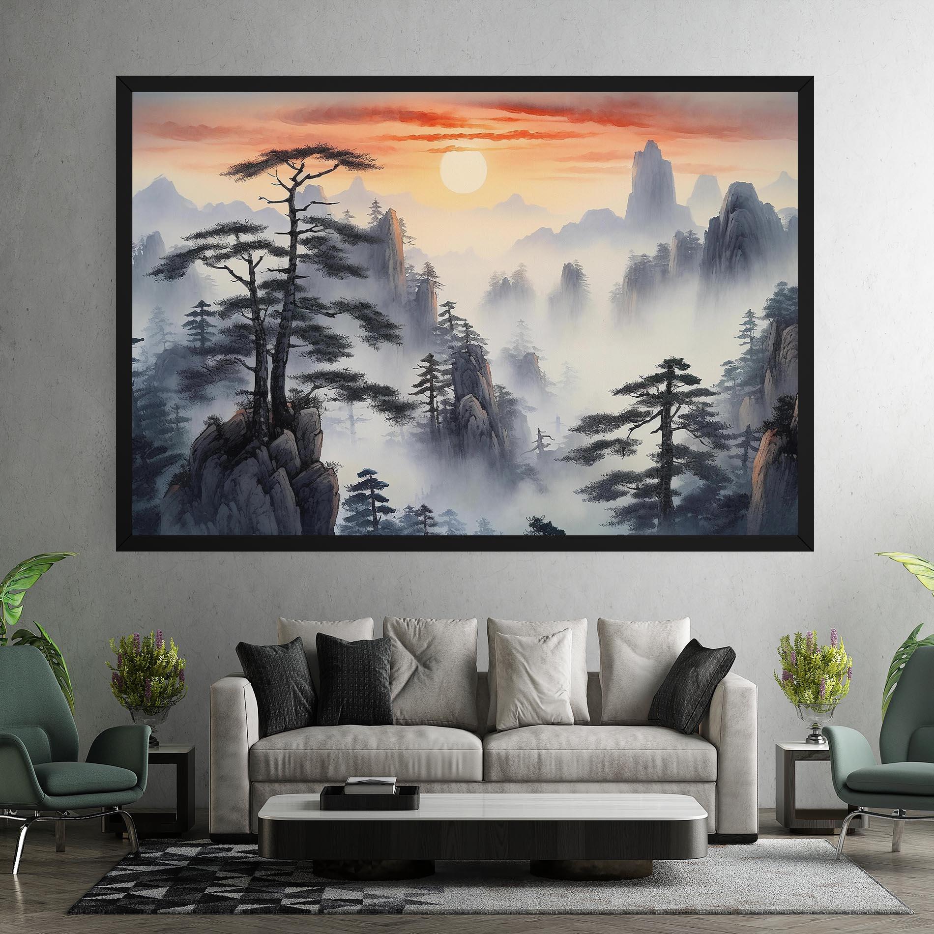 Leinwandbild Fog Trees mockup 7