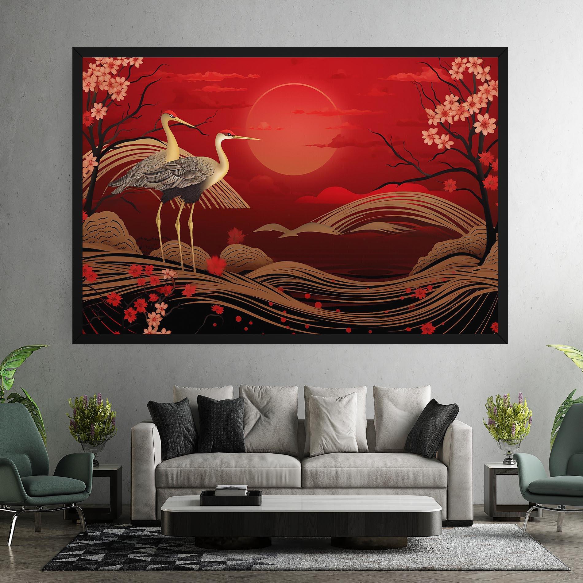 Leinwandbild Gold Landscape Painting mockup 7