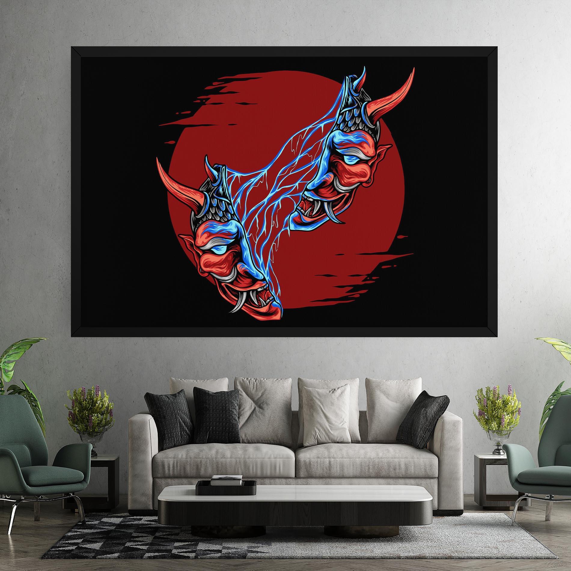 Leinwandbild Japanese Mask mockup 7