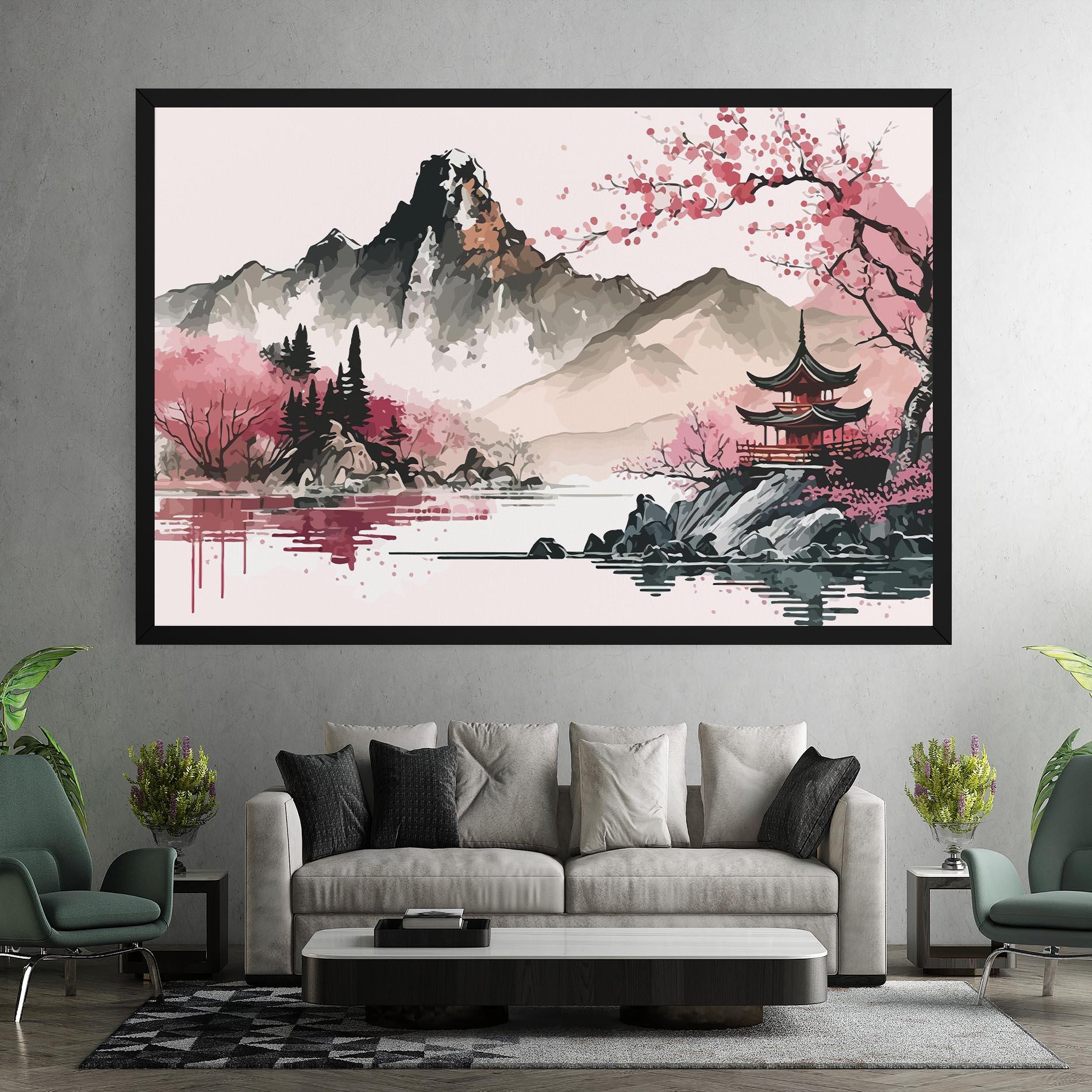 Leinwandbild Pink Asian View mockup 7