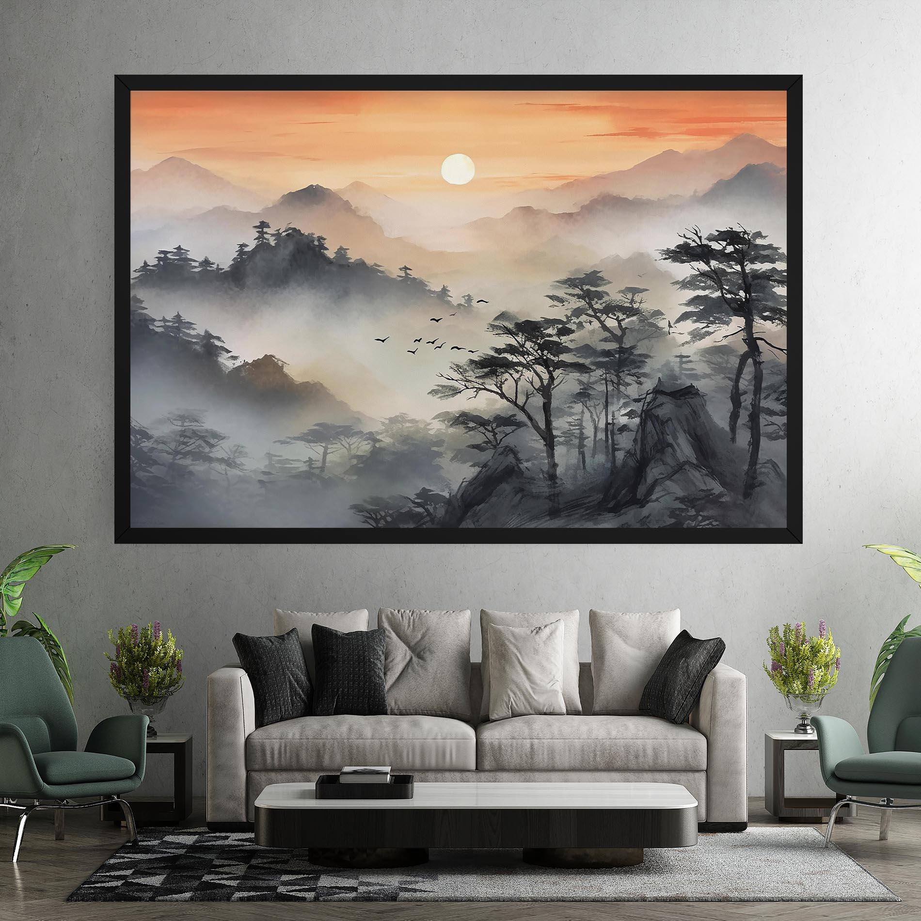 Leinwandbild Sunset Fog mockup 7