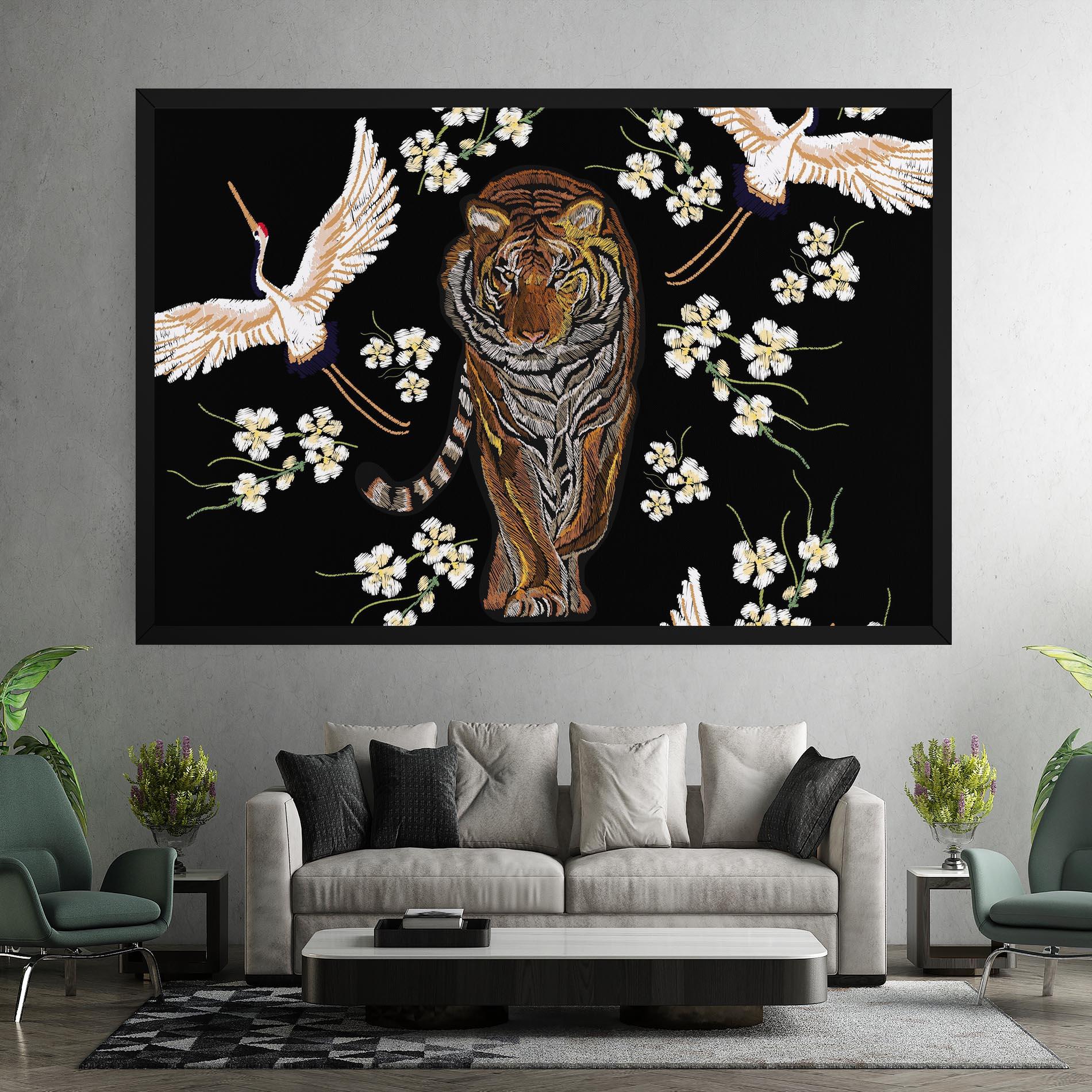 Leinwandbild Tiger Birds Art mockup 7