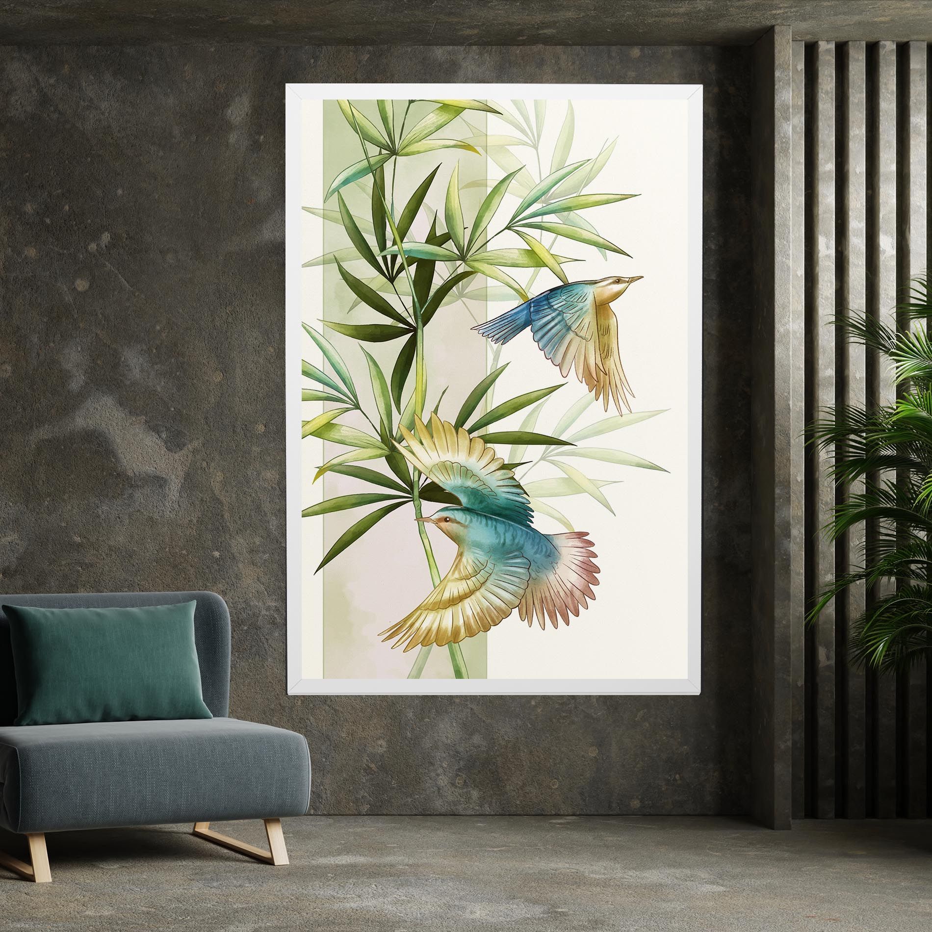 Asiatic Blue Birds mockup 7