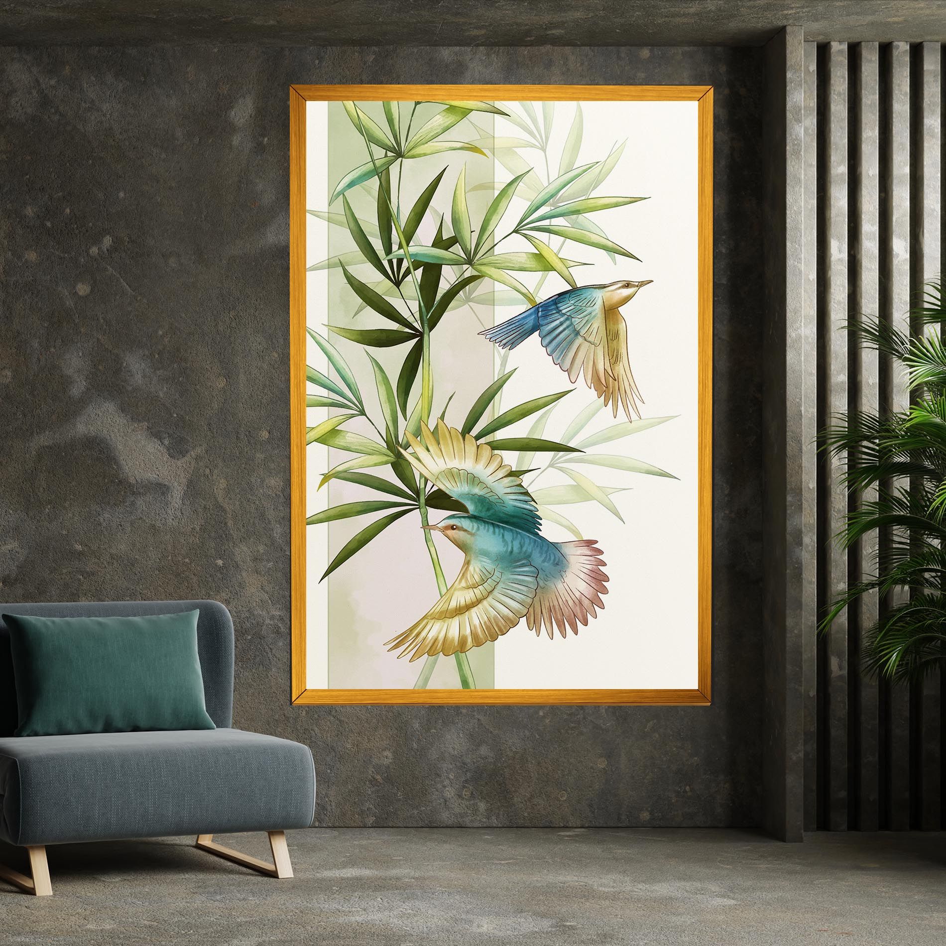 Asiatic Blue Birds mockup 7