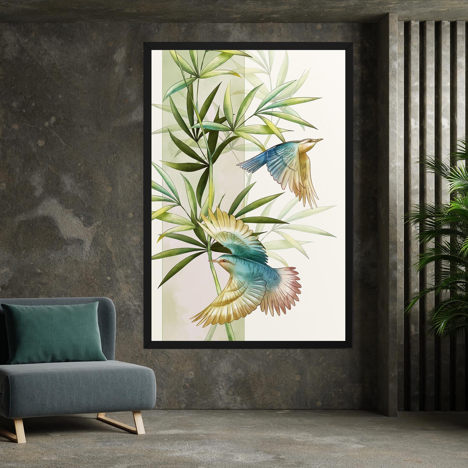 Leinwandbild Asiatic Blue Birds mockup 7