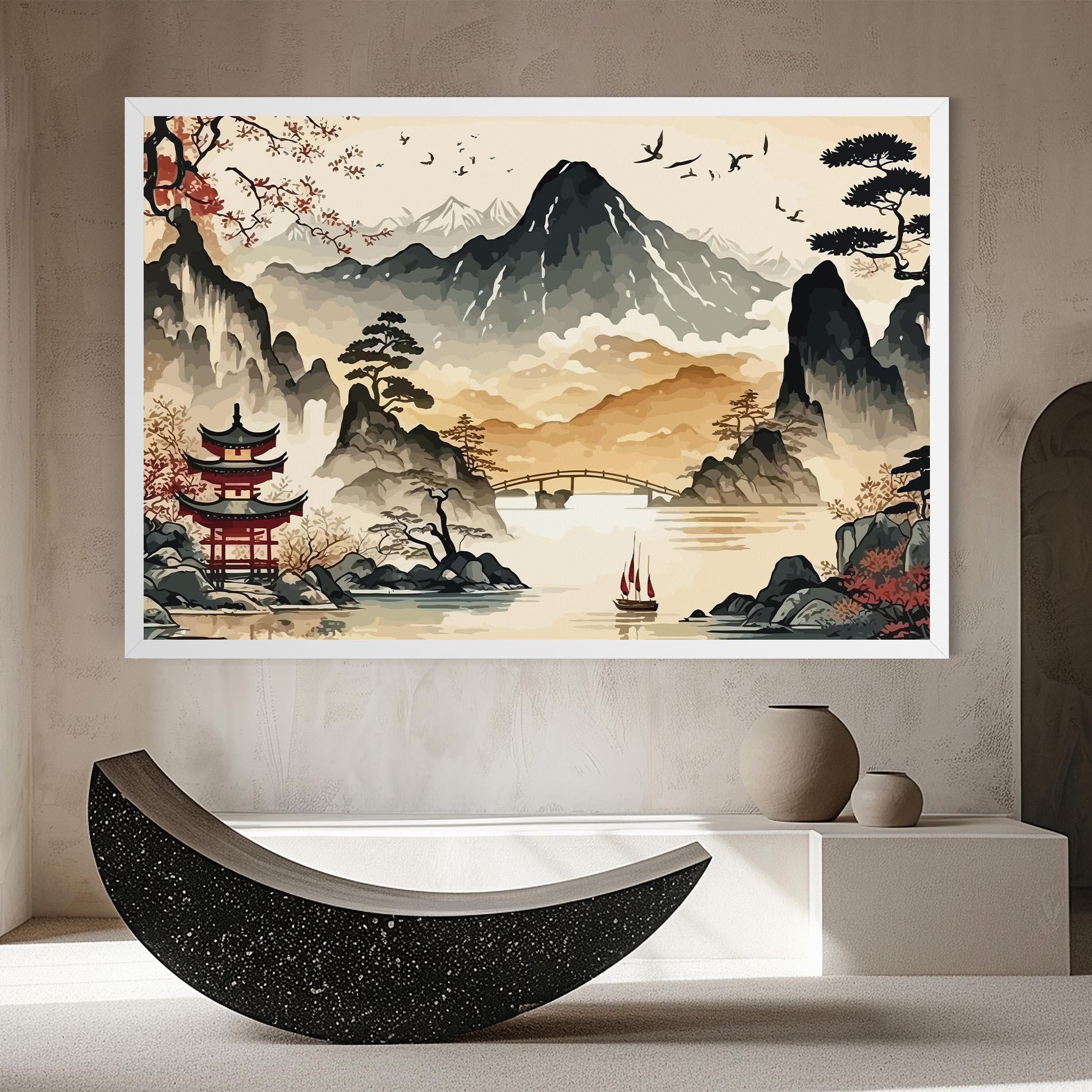 Leinwandbild Asian Mountain View mockup 8