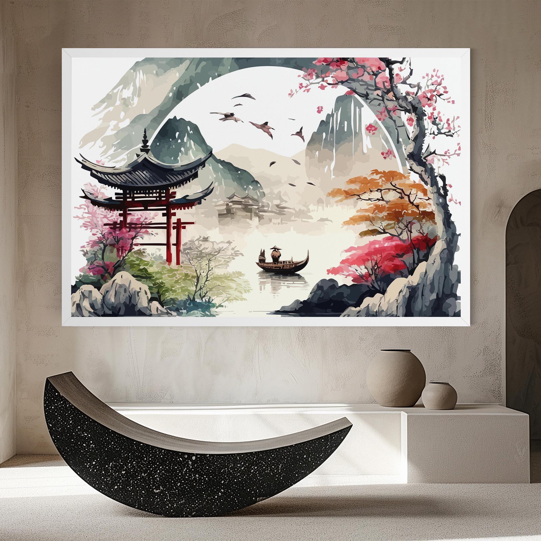 Leinwandbild Beautiful Asiatic View mockup 8