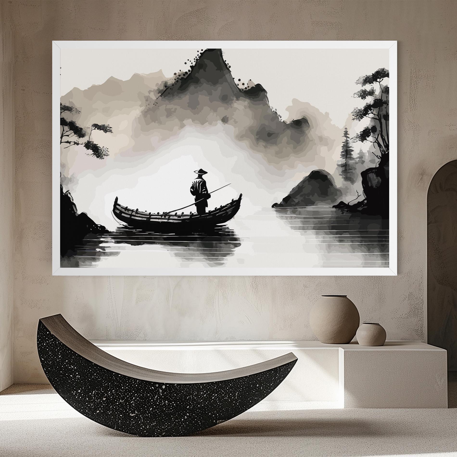 Leinwandbild Black Ink Boat mockup 8