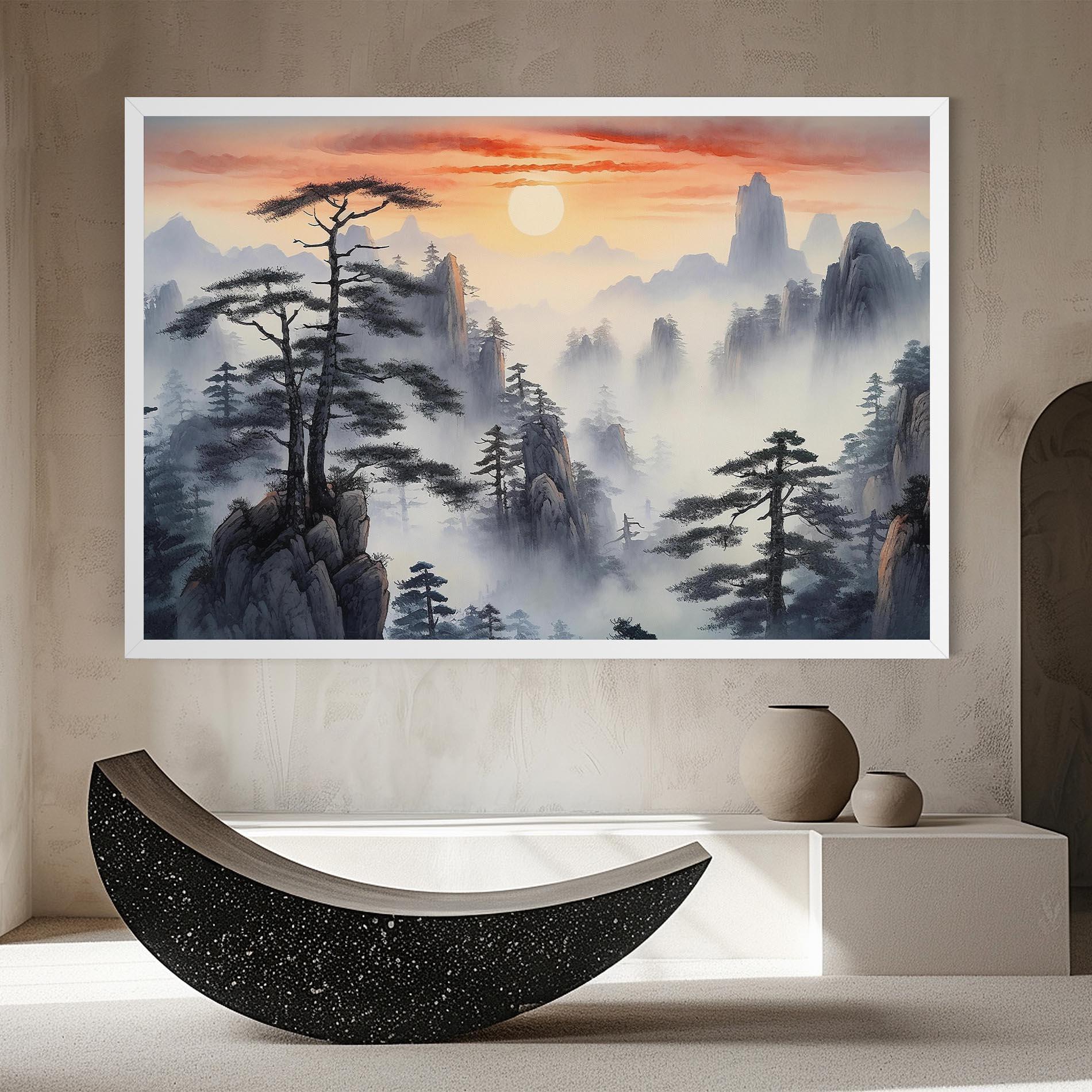 Leinwandbild Fog Trees mockup 8