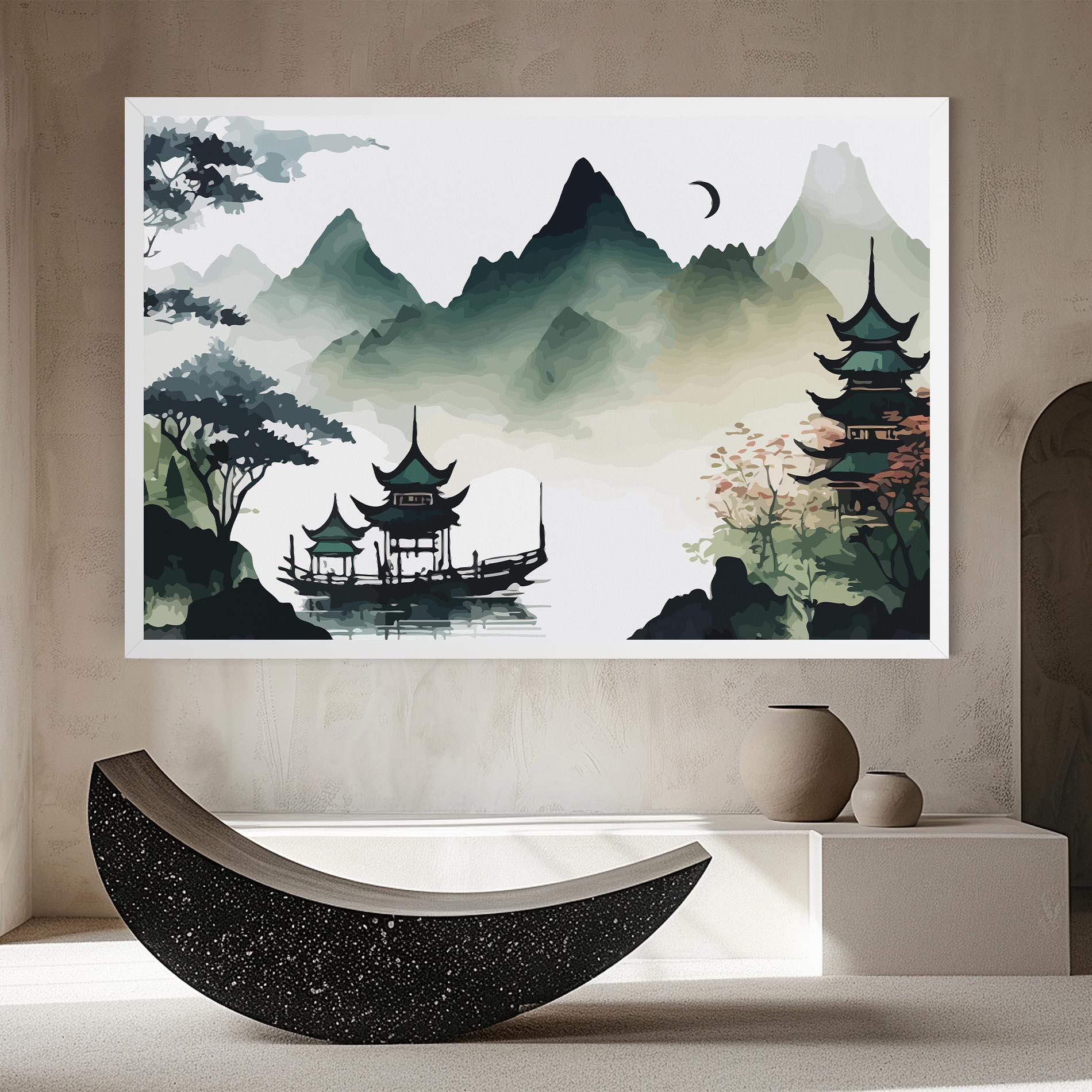 Leinwandbild Green Mountain Moon mockup 8